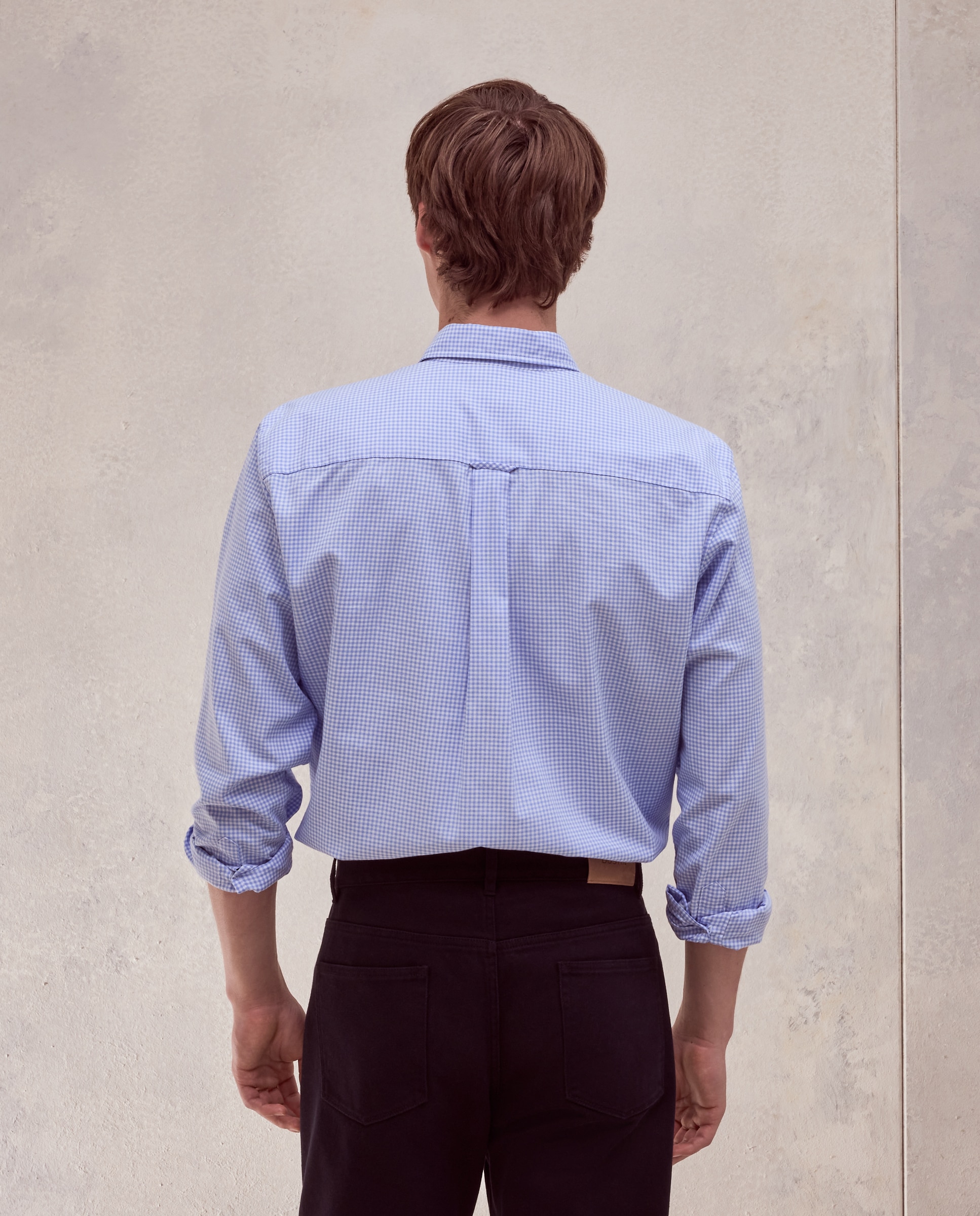 Camisa classic fit de oxford de cuadro vichy de hombre - Dustin - Azul claro Azul claro-3