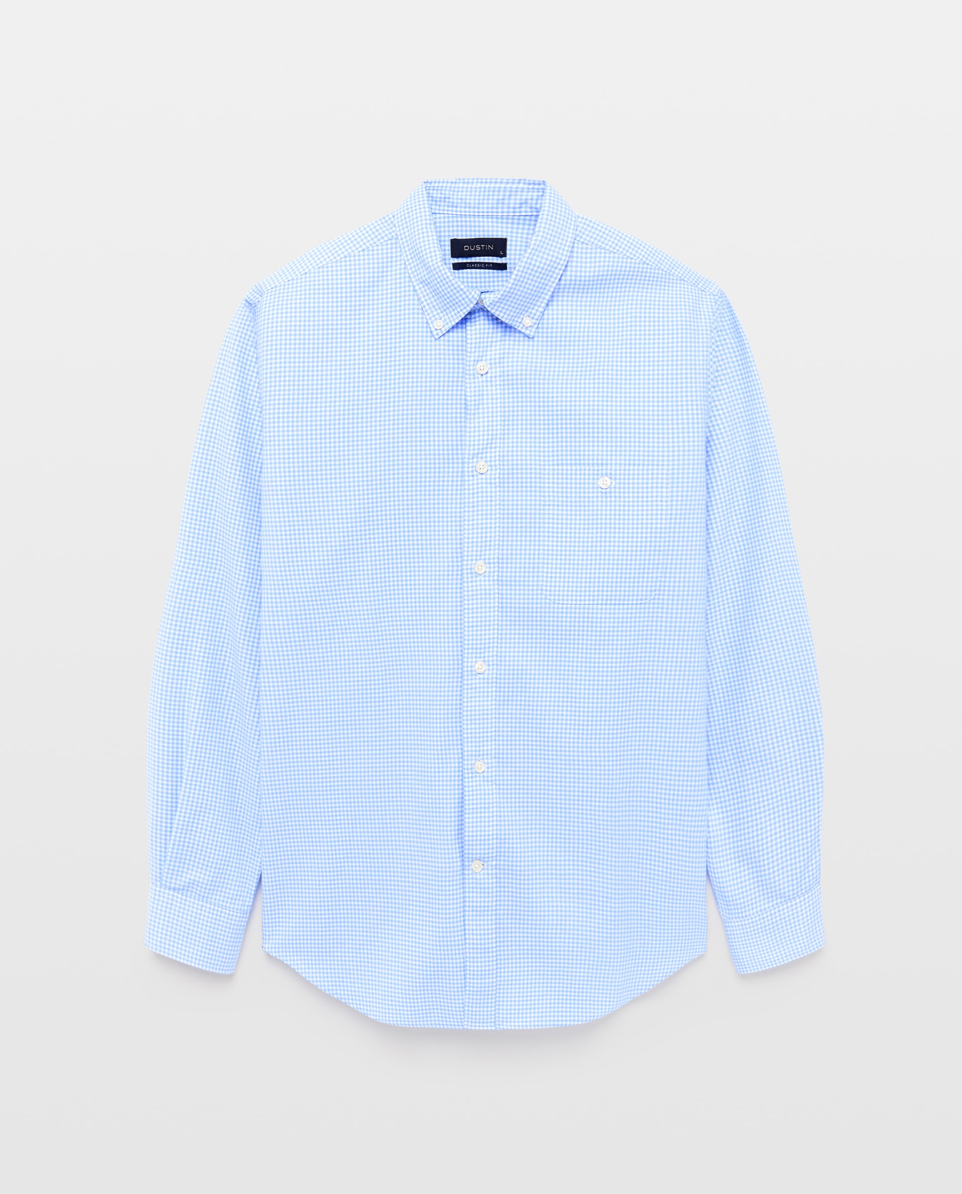 Camisa classic fit de oxford de cuadro vichy de hombre - Dustin - Azul claro Azul claro-4