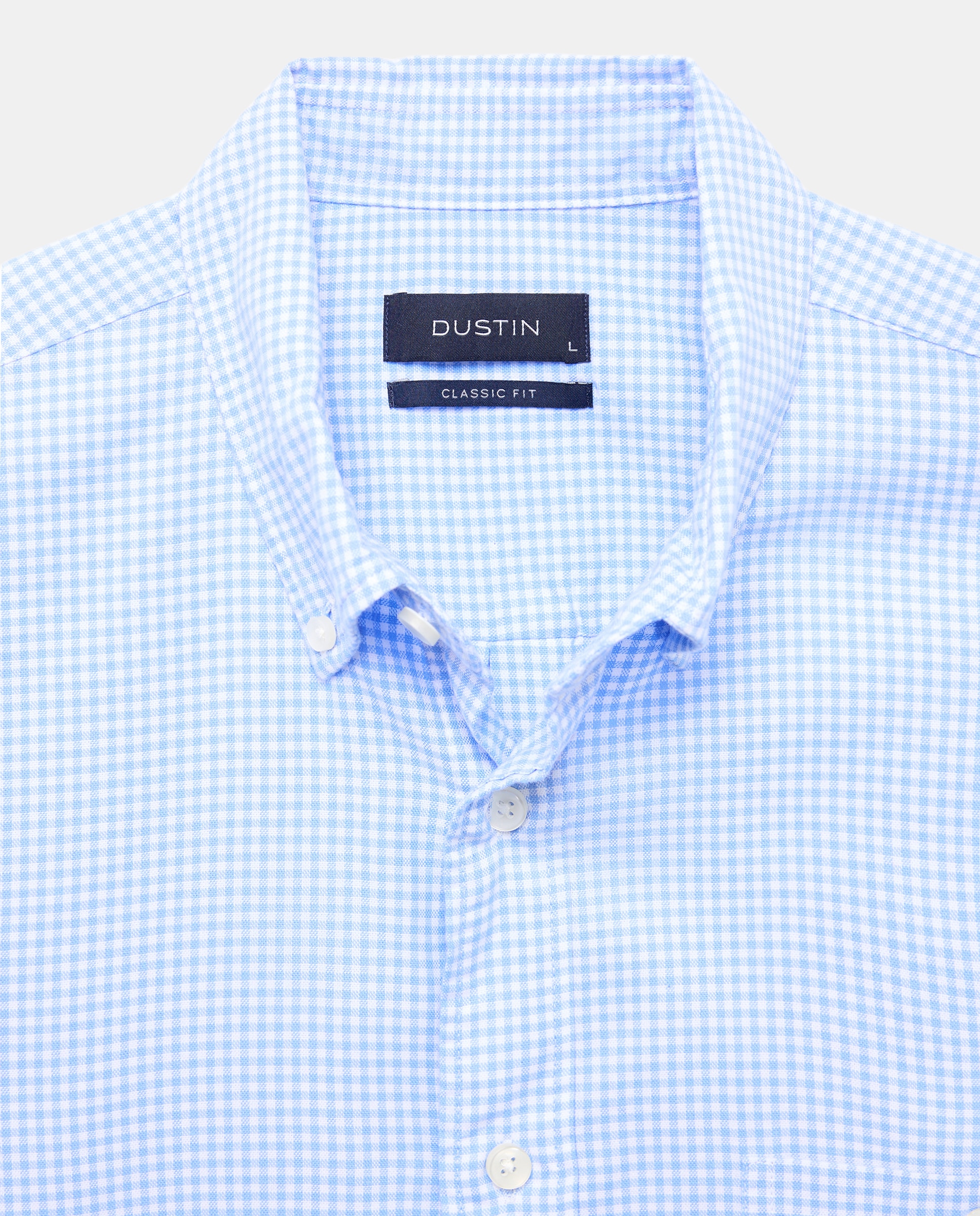 Camisa classic fit de oxford de cuadro vichy de hombre - Dustin - Azul claro Azul claro-5