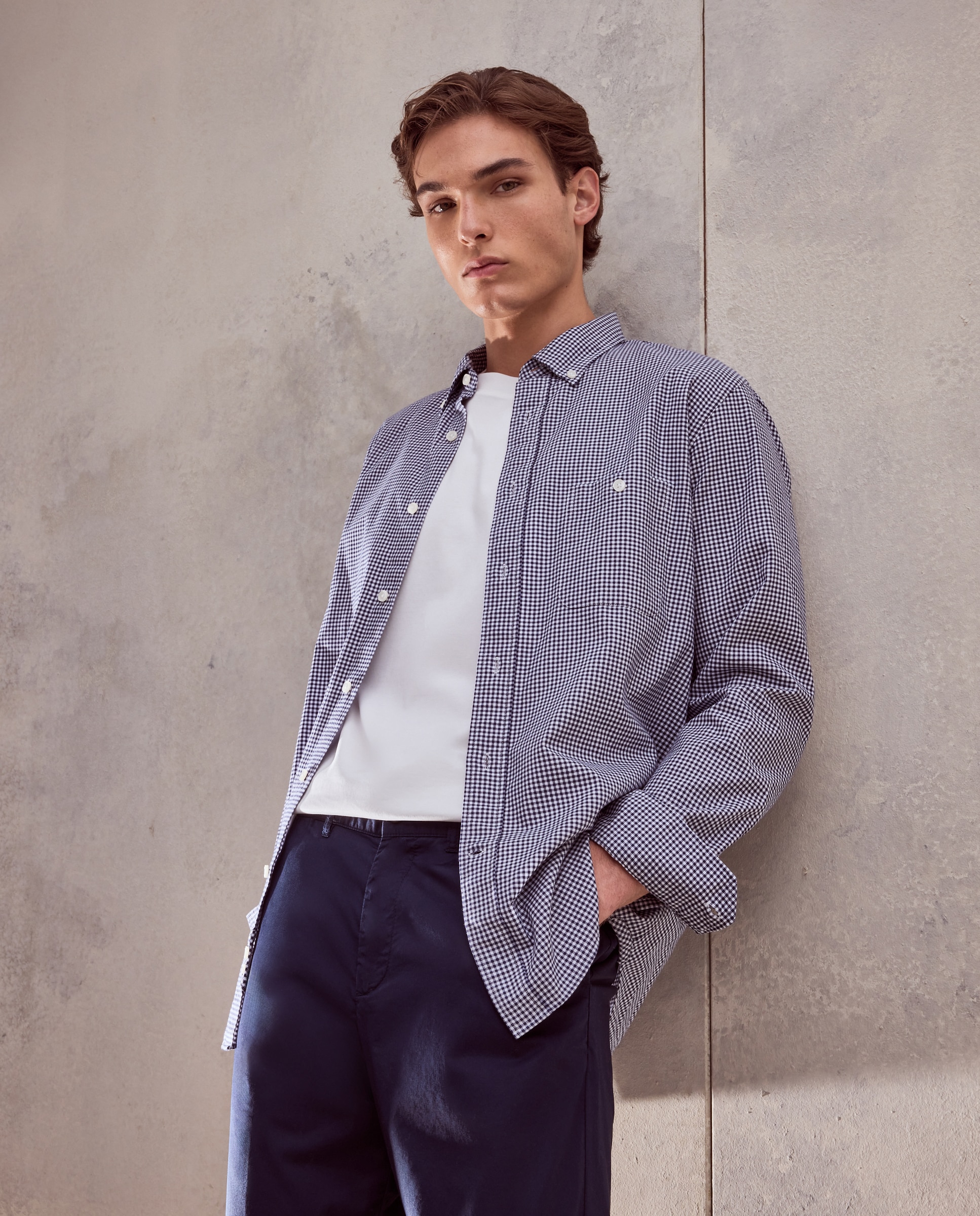 Imagen 0 de Camisa classic fit de oxford de cuadro vichy de hombre  Azul marino
