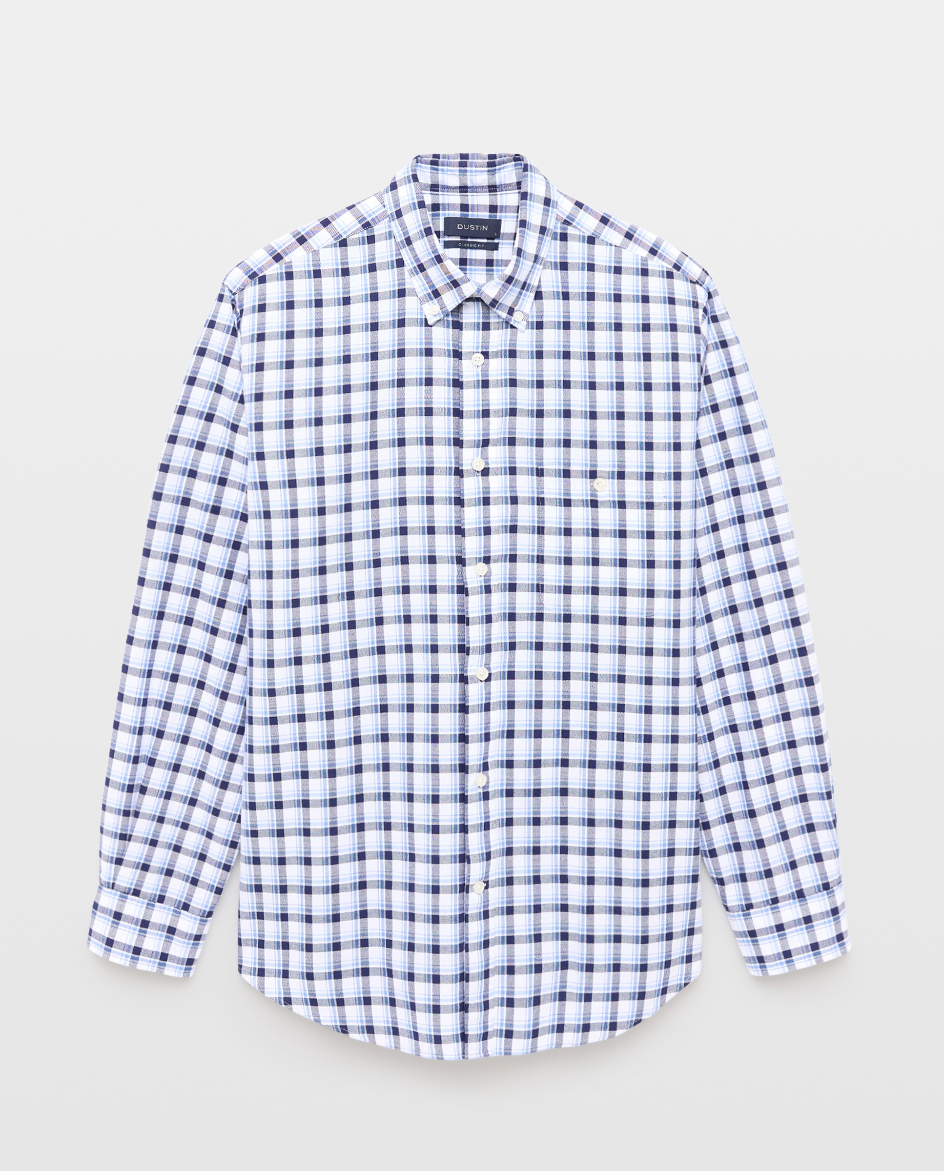 Camisa classic fit de oxford stretch de cuadros de colección de hombre - Dustin - 400 Azul 400 Azul-4