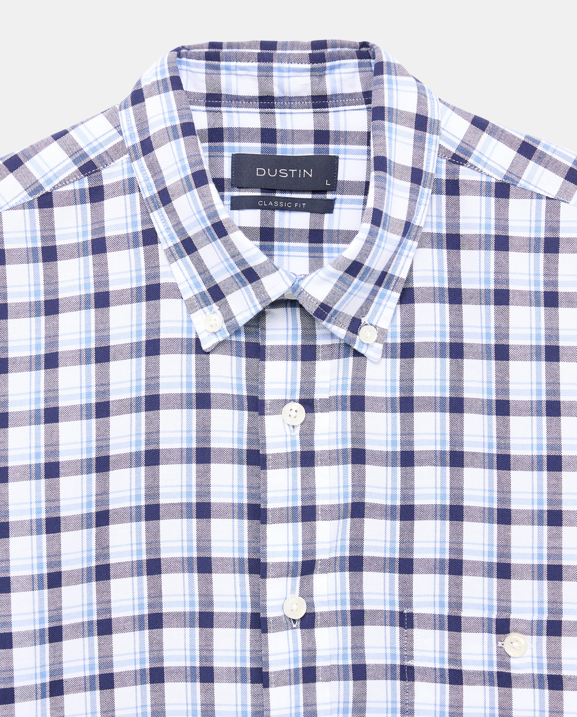 Camisa classic fit de oxford stretch de cuadros de colección de hombre - Dustin - 400 Azul 400 Azul-5