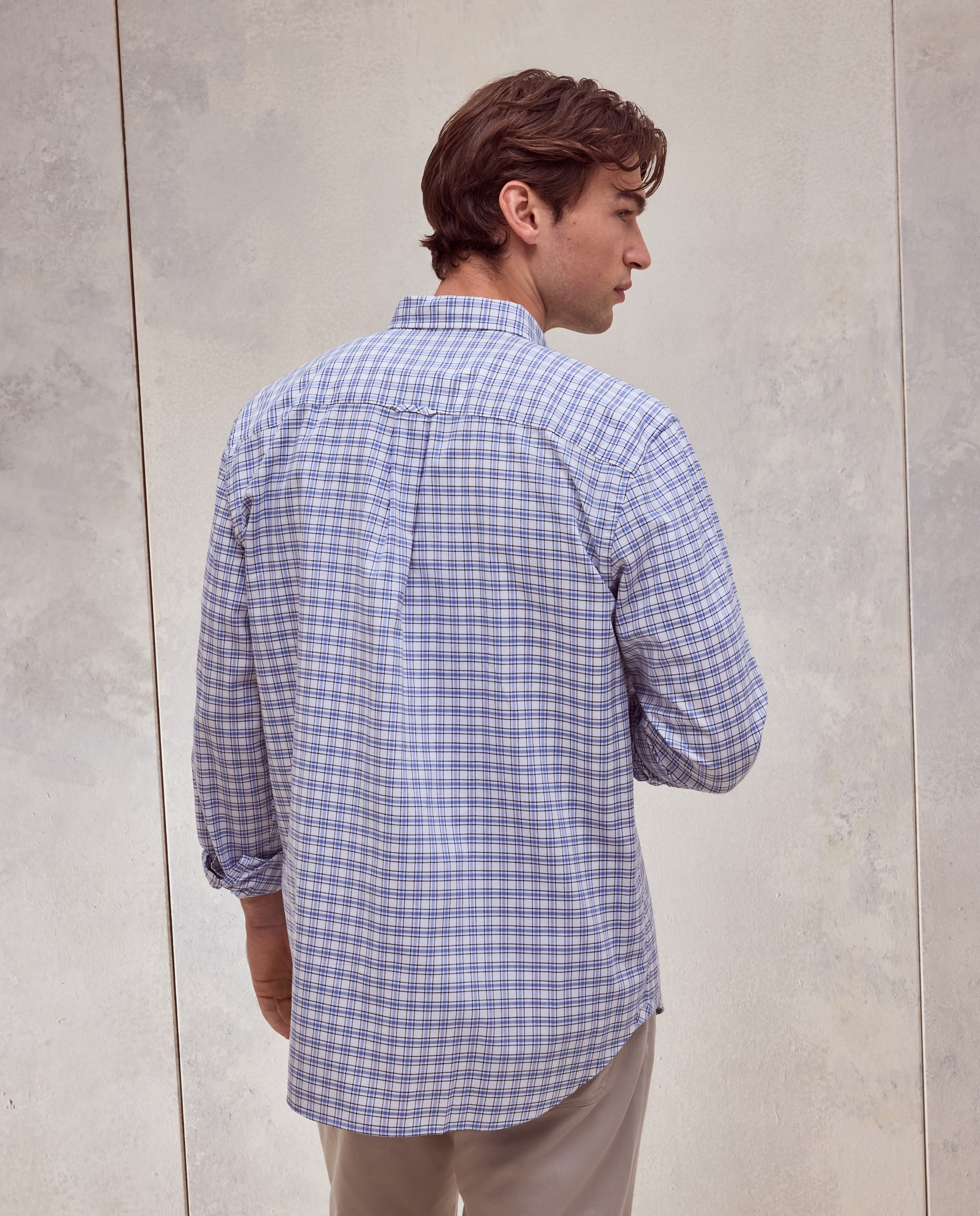 Camisa classic fit de oxford de cuadros de colección de hombre - Dustin - 400 Azul 400 Azul-3