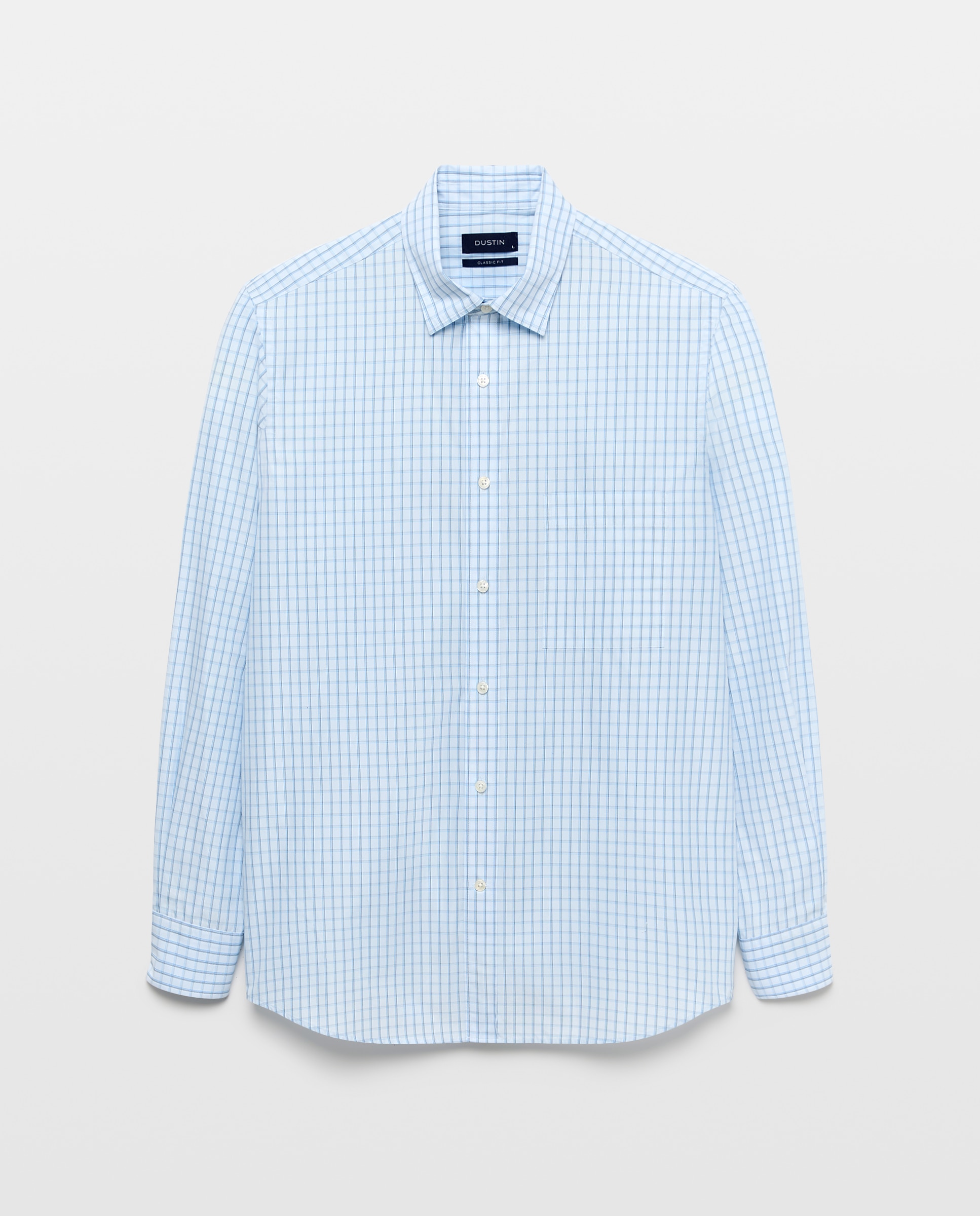 Camisa de tacto suave con diseño de cuadros de classic fit. - Dustin - Azul Azul-1