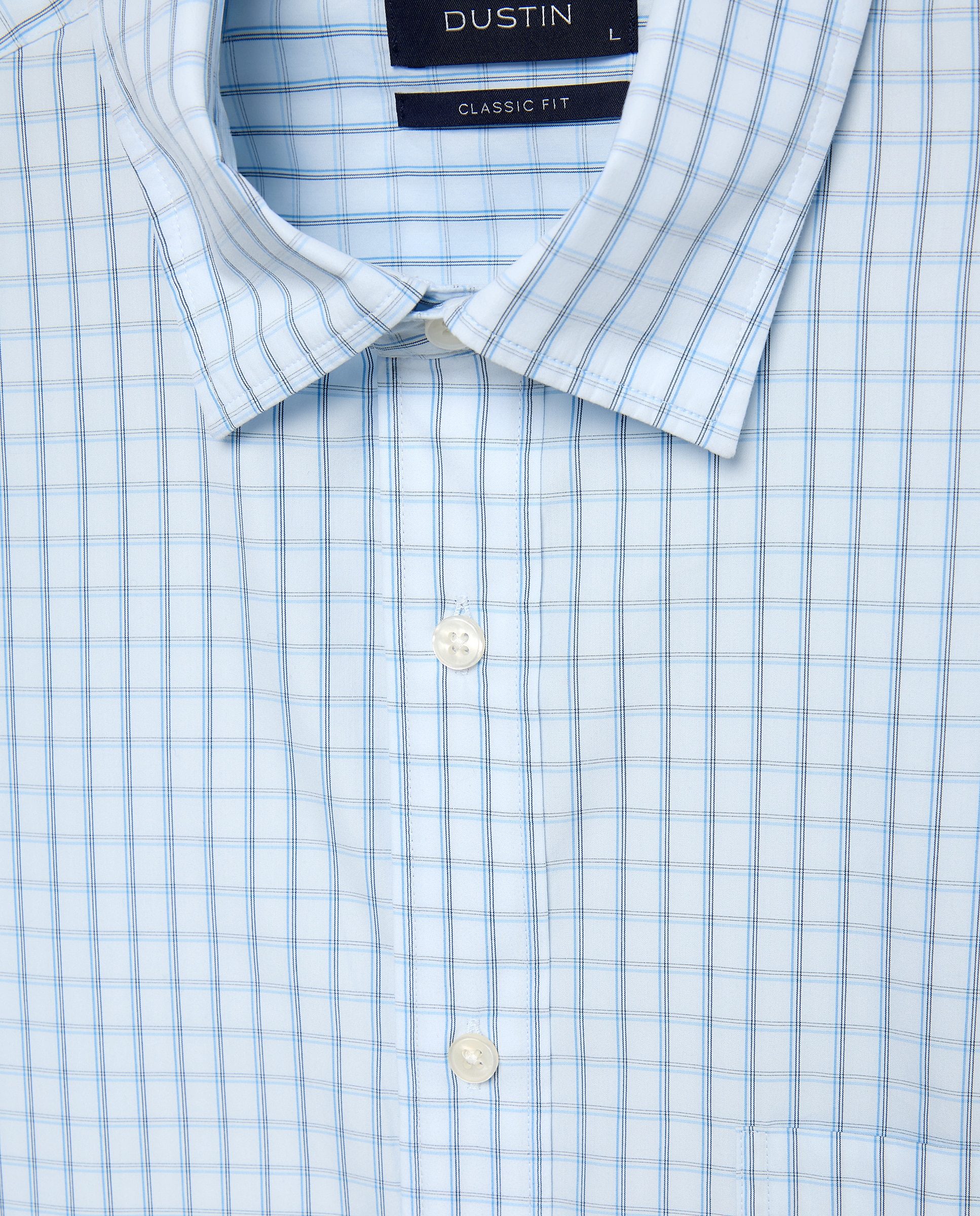 Camisa de tacto suave con diseño de cuadros de classic fit. - Dustin - Azul Azul-2