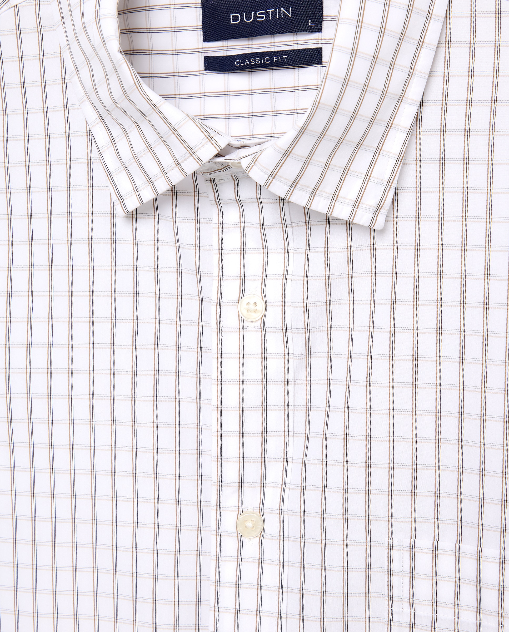 Camisa de tacto suave con diseño de cuadros de classic fit. - Dustin - Marrón Marrón-2