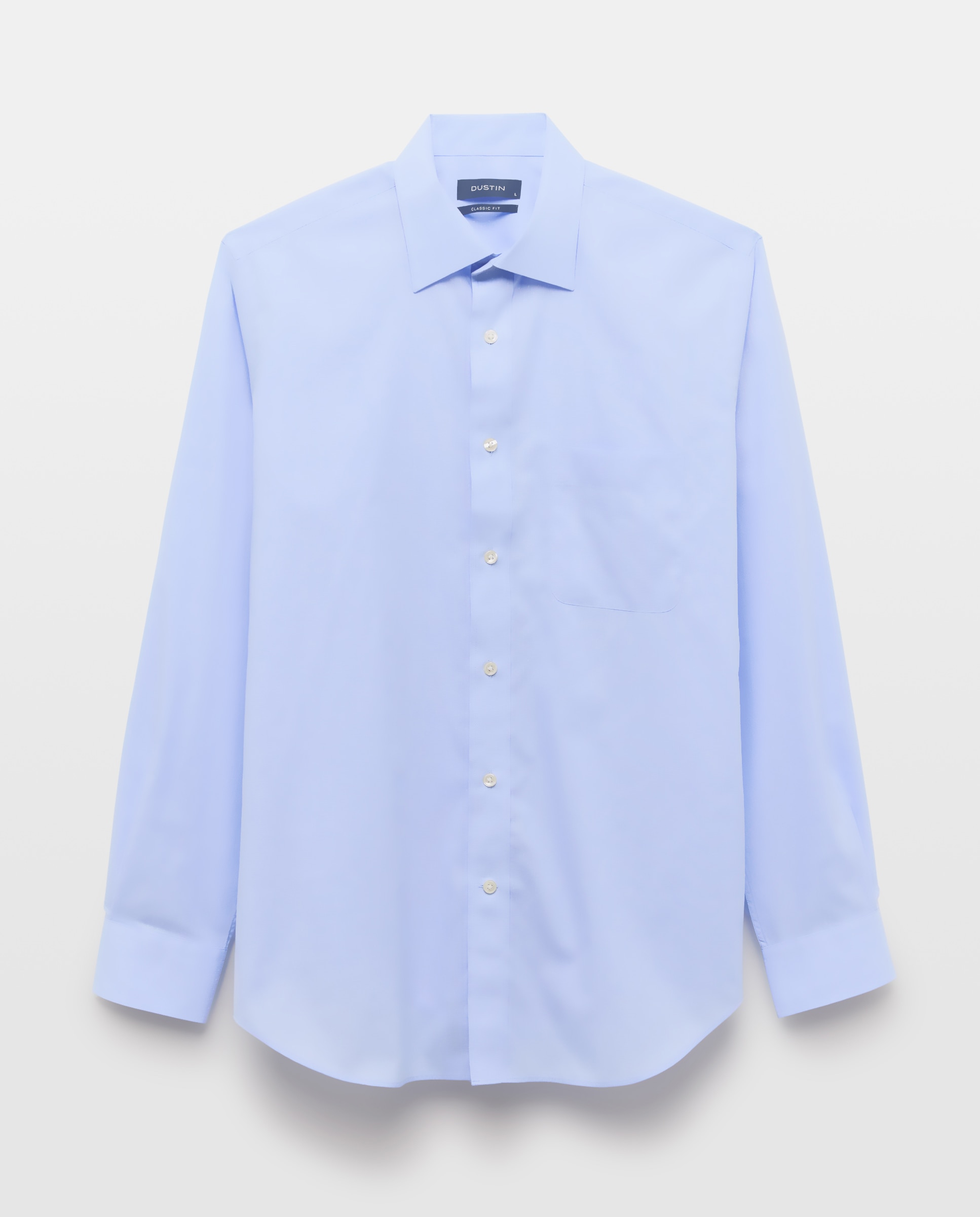 Camisa Clássica de Manga Comprida Dobby Classic Fit Azul-4