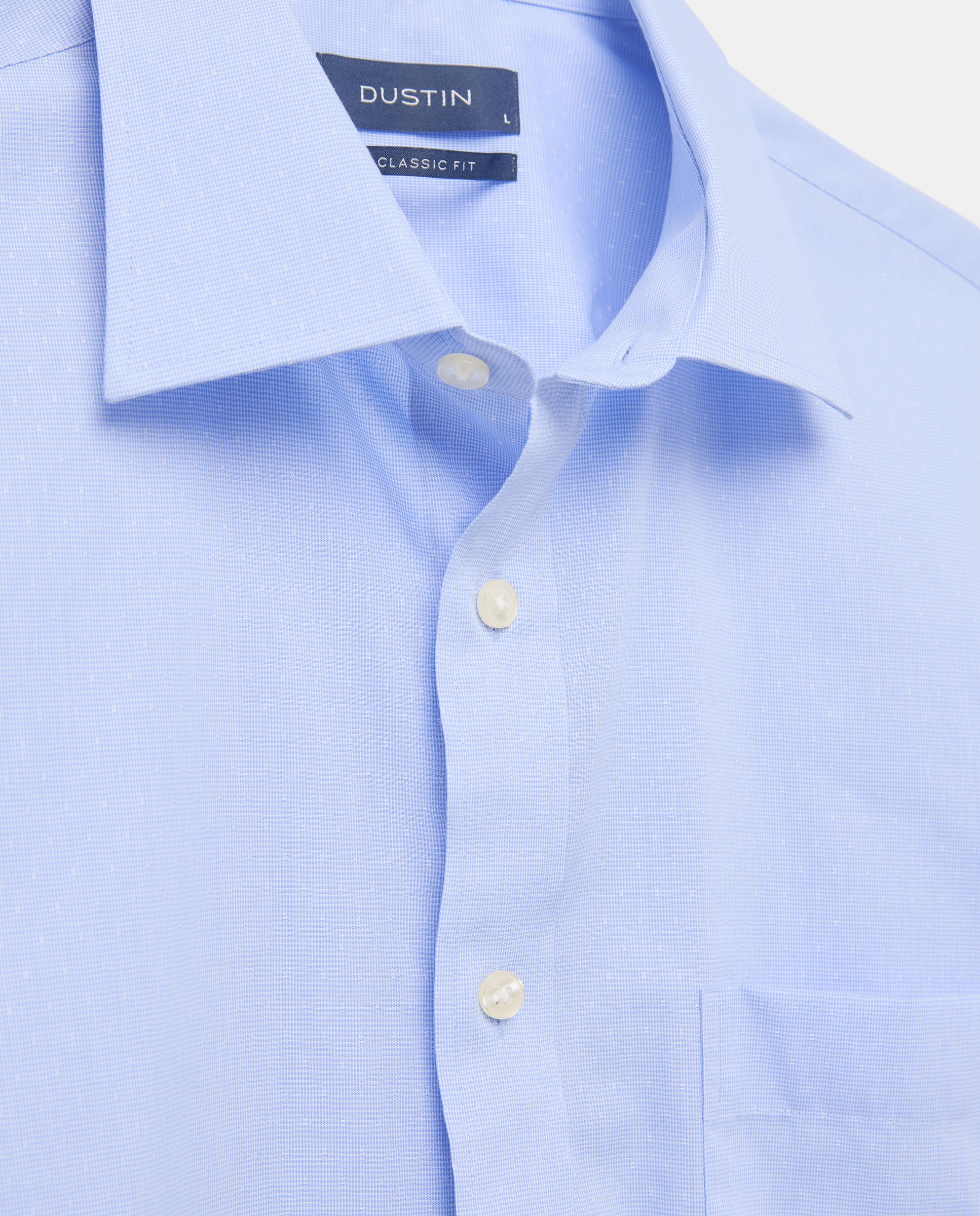 Camisa Clássica de Manga Comprida Dobby Classic Fit Azul-5