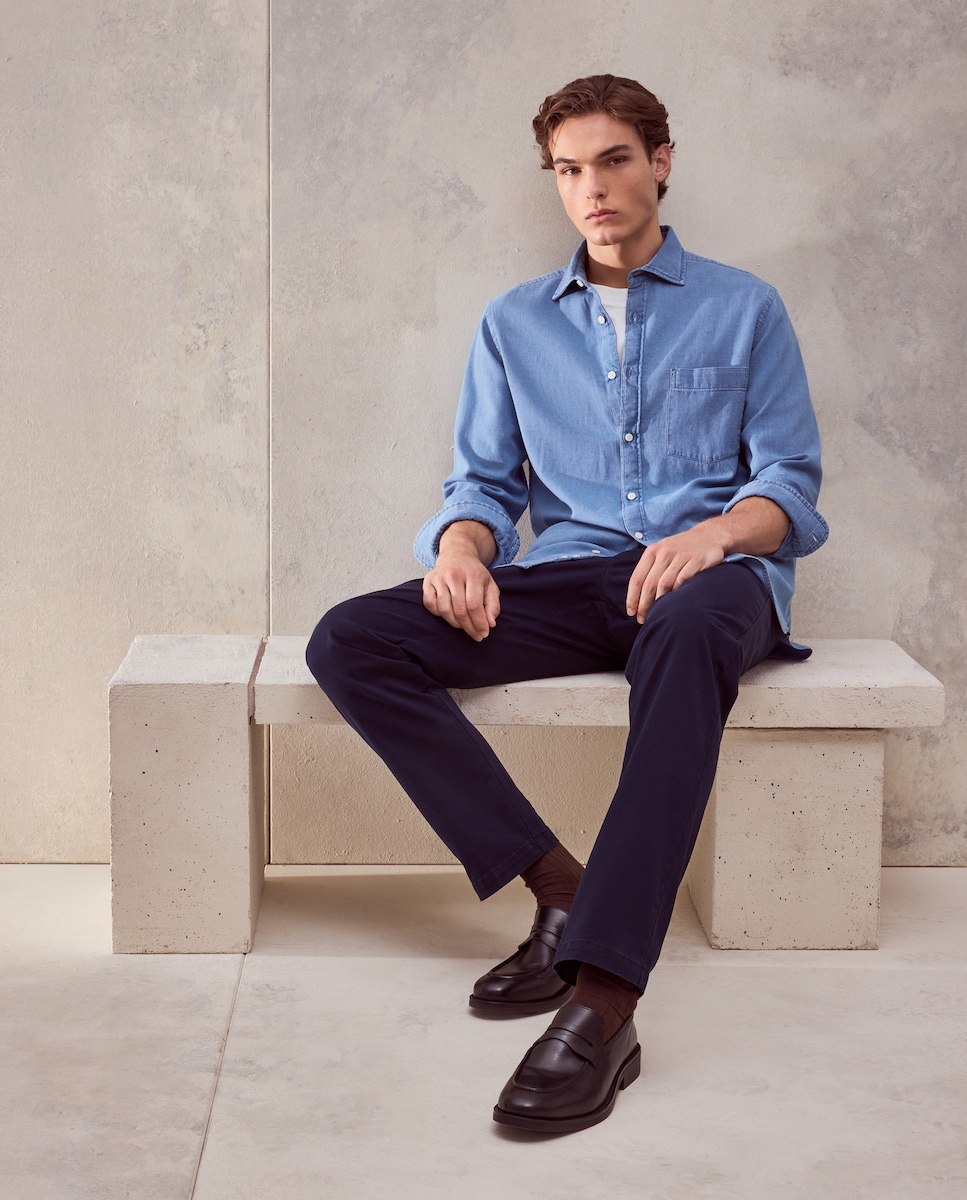 Imagen 0 de Camisa denim giroinglese indigo. Azul oscuro
