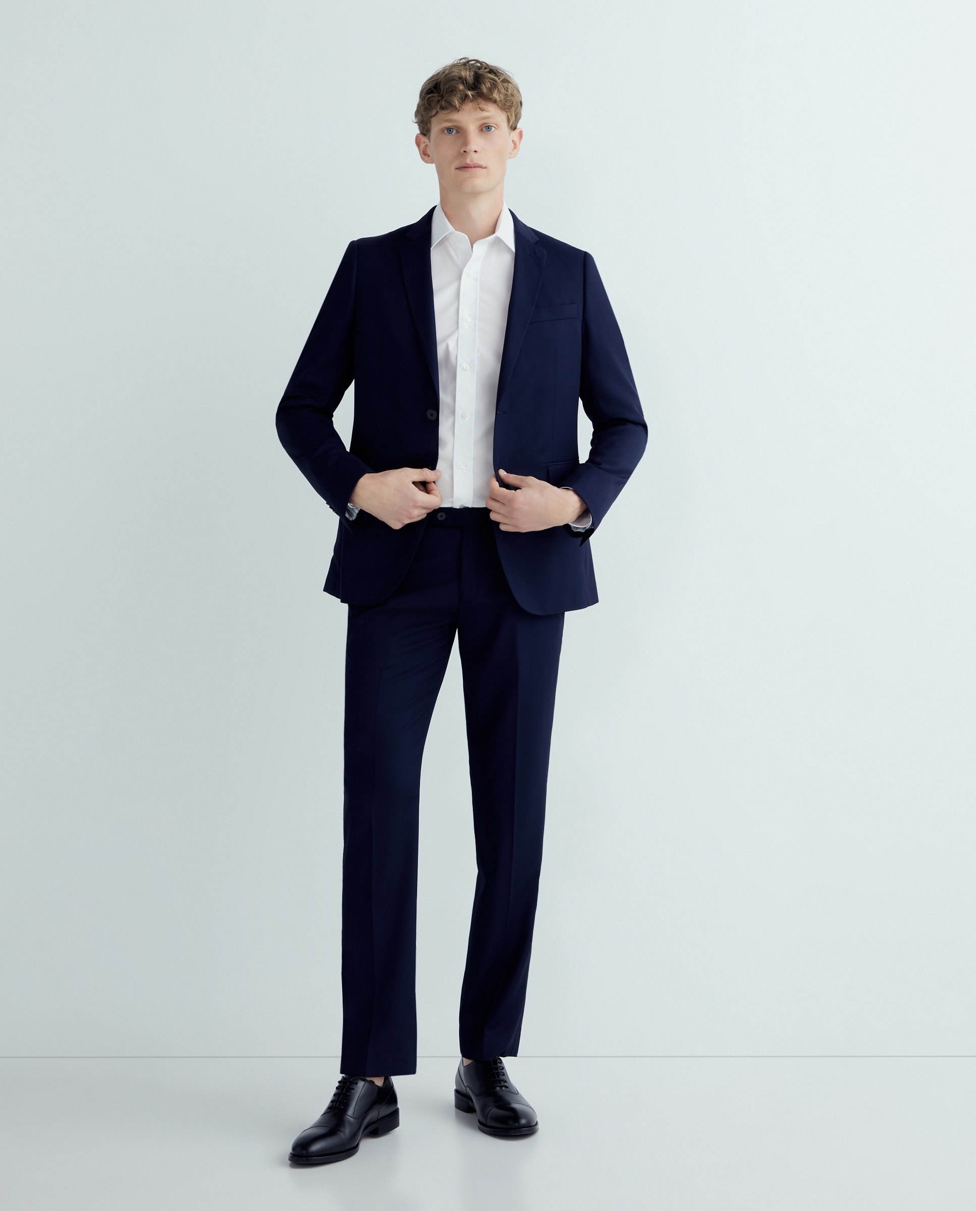 Camisa Non Iron regular lisa branca de homem Branco-2