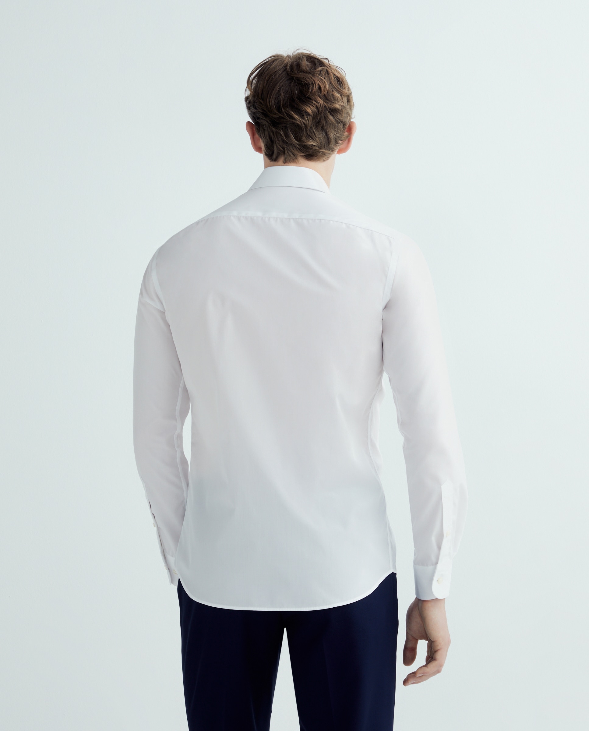 Camisa Non Iron regular lisa branca de homem Branco-3