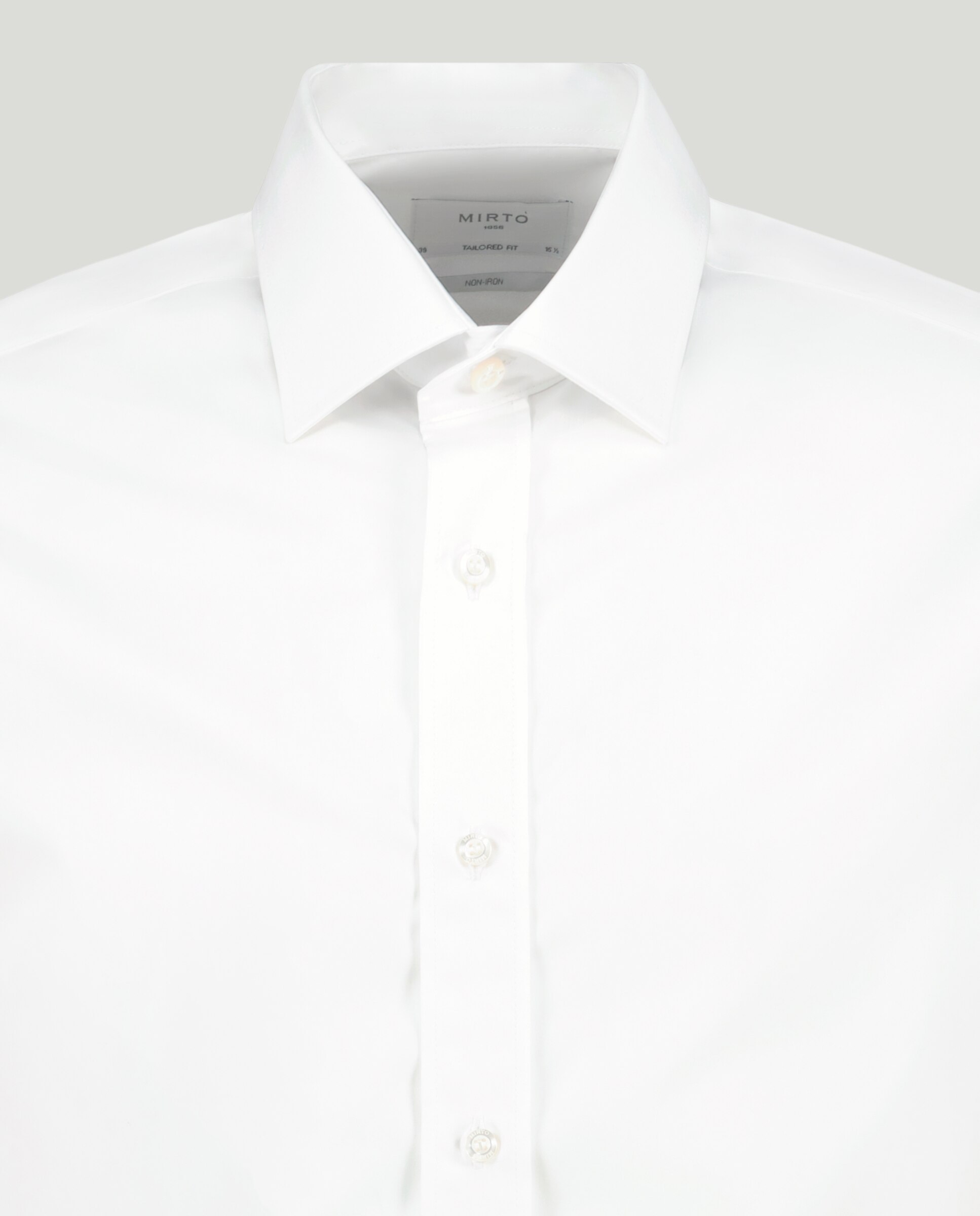 Camisa Non Iron regular lisa branca de homem Branco-5