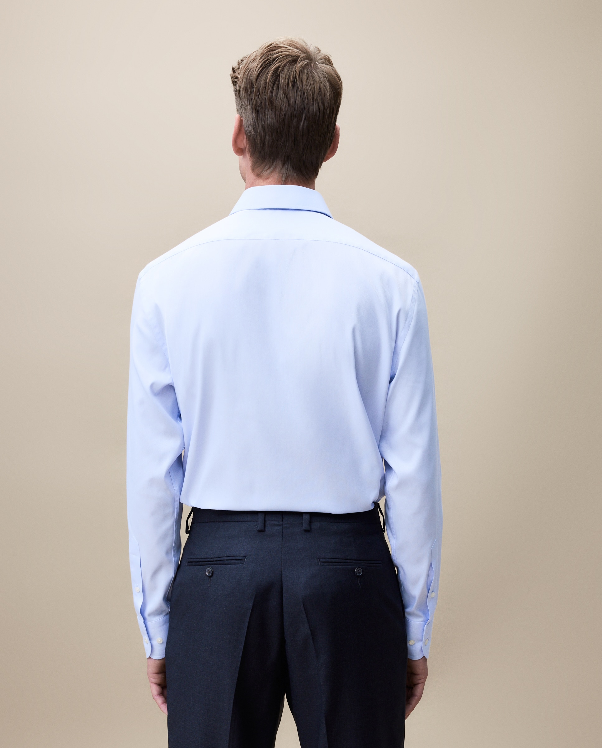 Camisa Formal Lisa Fácil de Engomar Azul-3