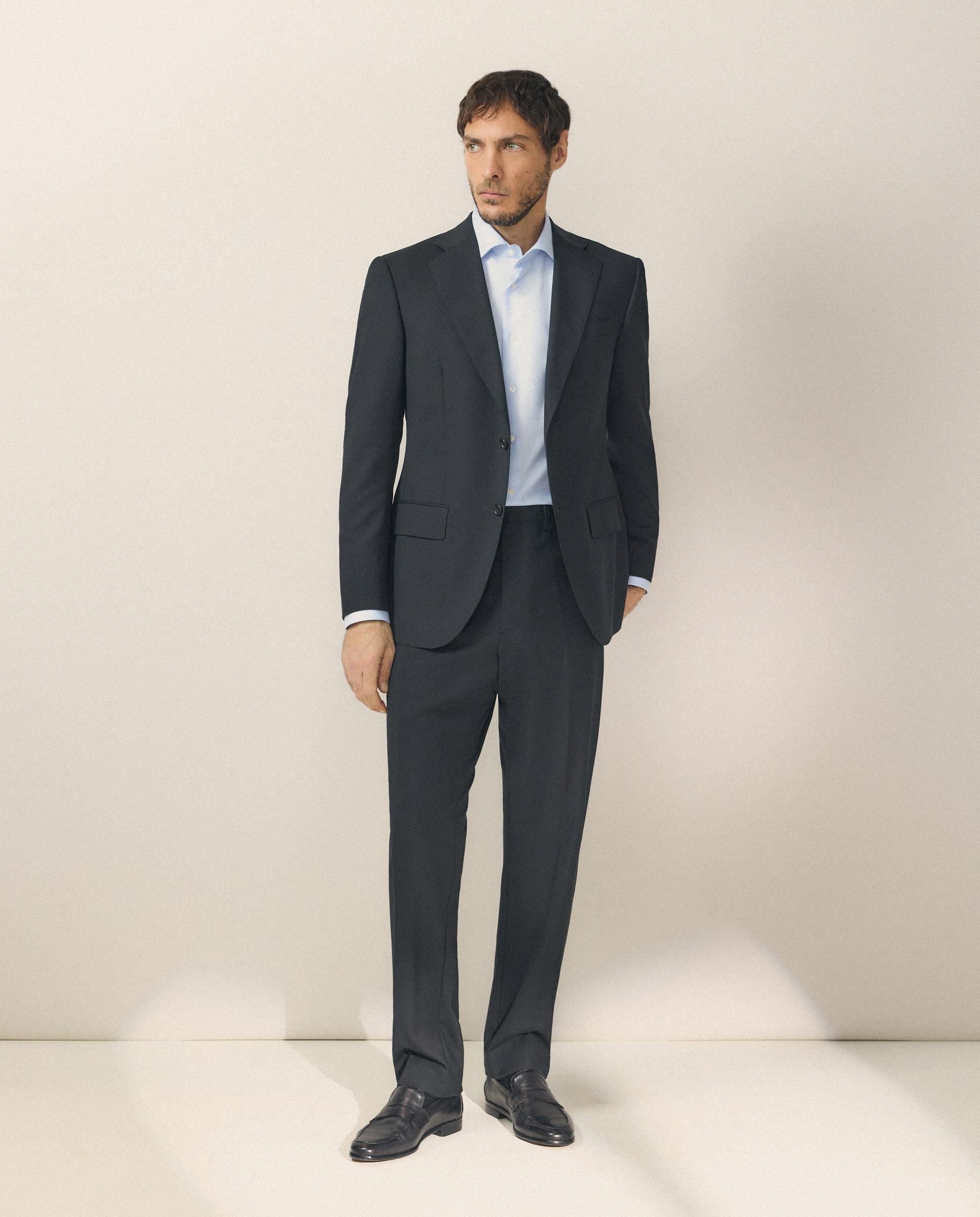 Camisa Clássica Regular Fit com Gola Italiana Celeste-2