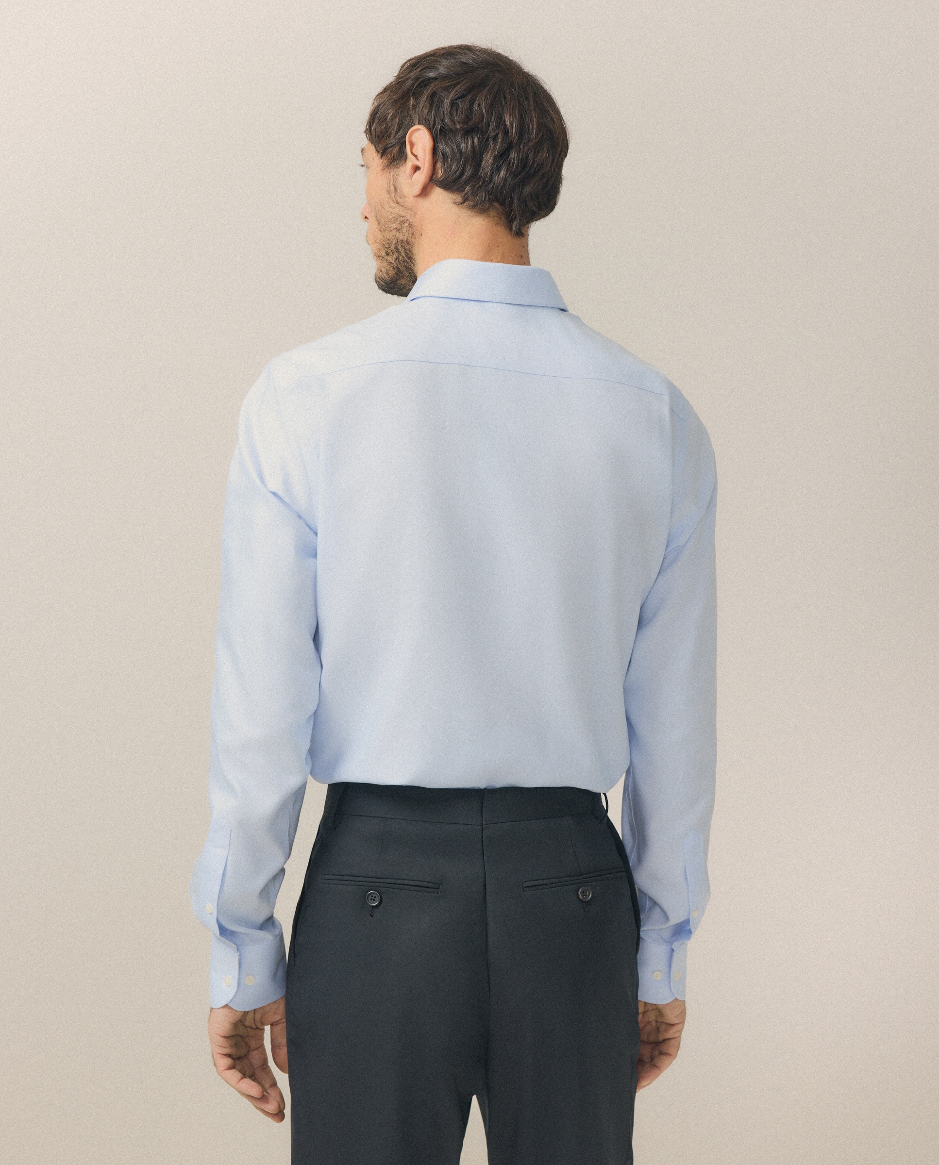 Camisa Clássica Regular Fit com Gola Italiana Celeste-3