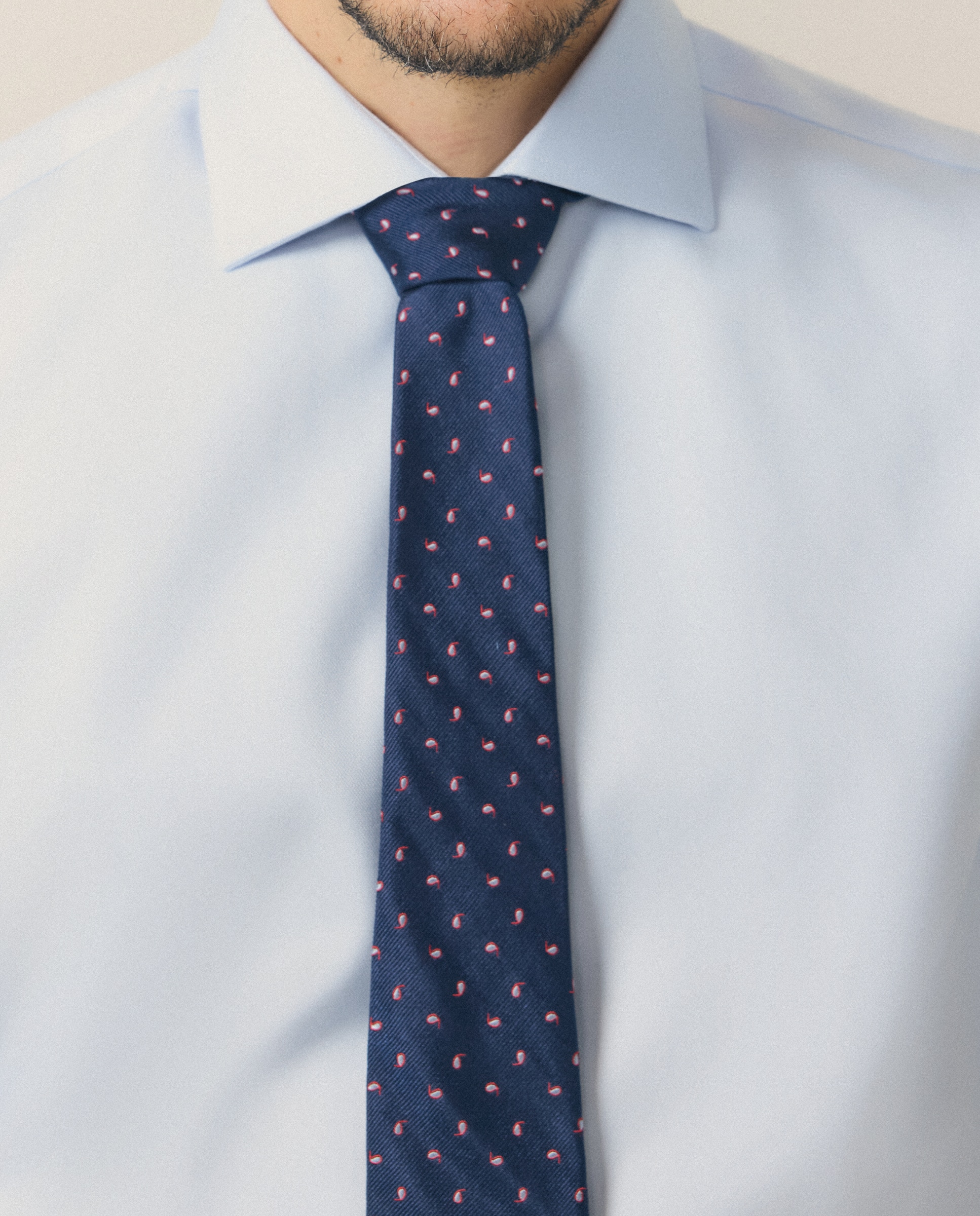 Camisa Clássica Regular Fit com Gola Italiana Celeste-4