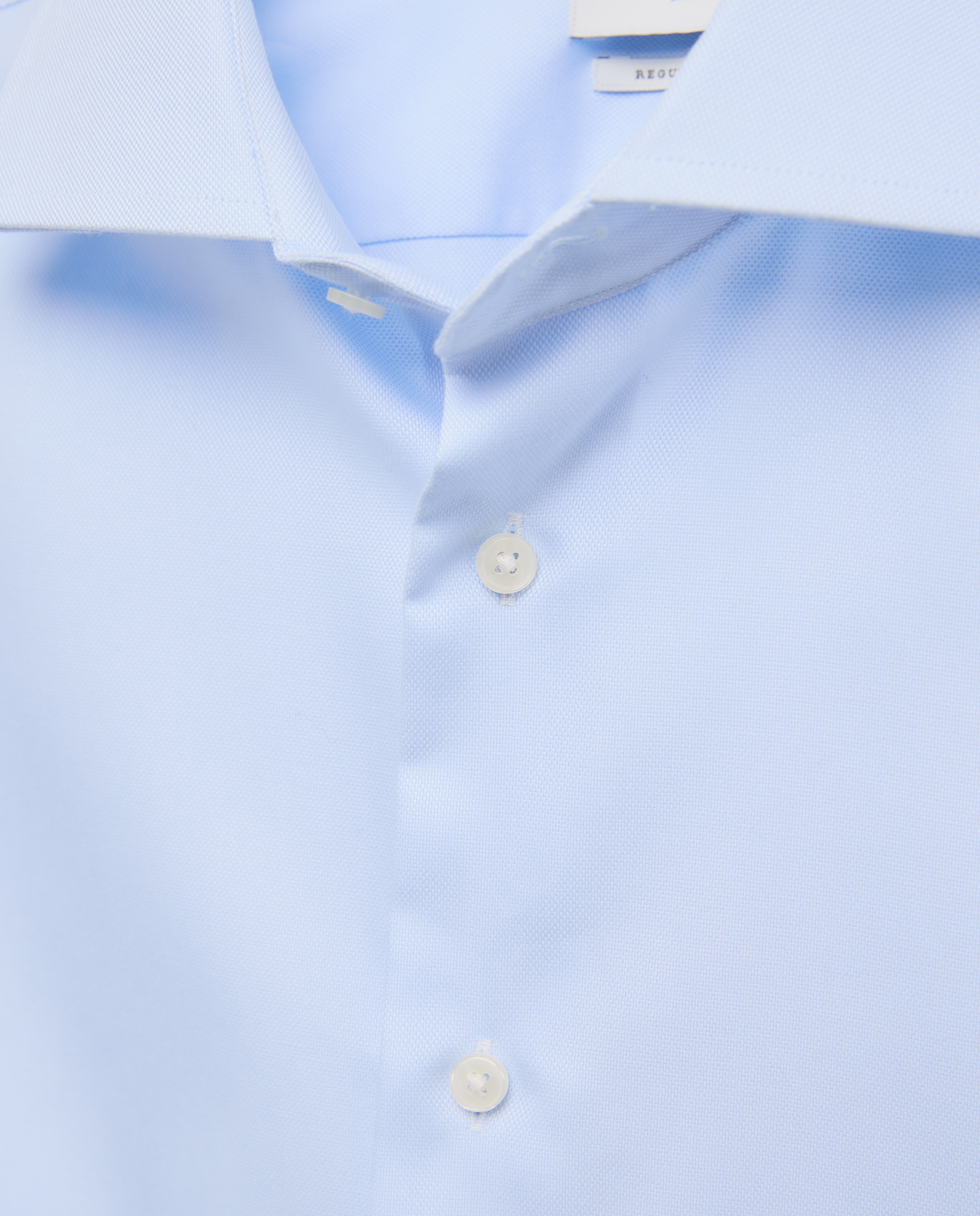 Camisa Clássica Regular Fit com Gola Italiana Celeste-6