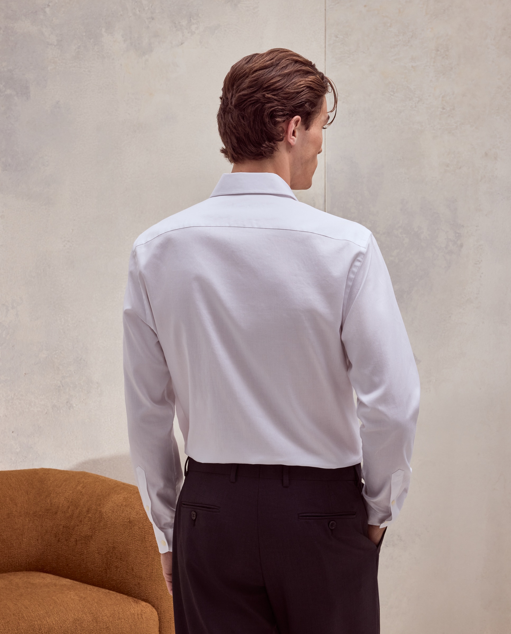 Camisa de vestir de manga larga estructura fit regular - Dustin - Blanco Blanco-3