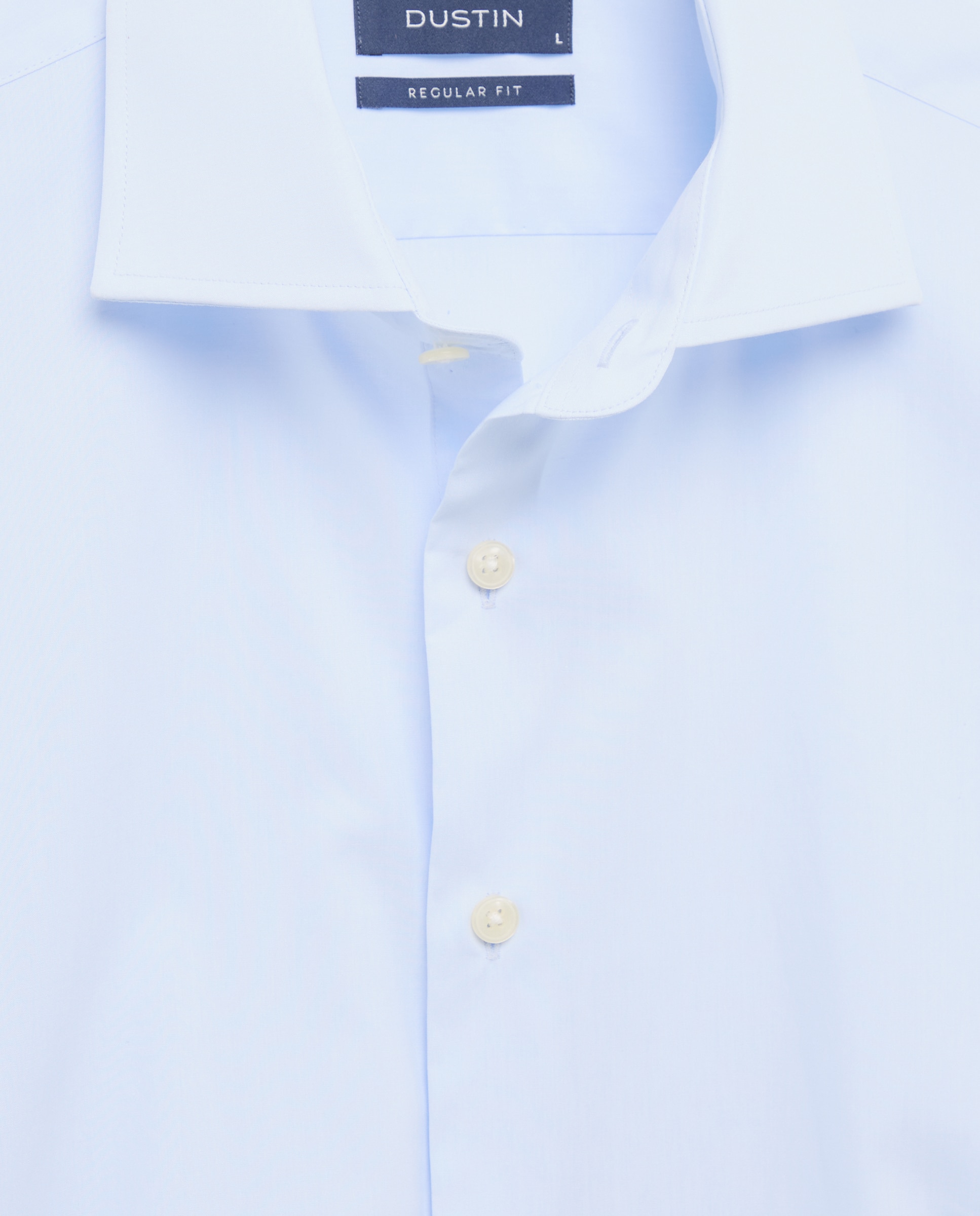 Camisa Clássica Regular Fit de Popelina Lisa com Manga Comprida Azul-claro-5