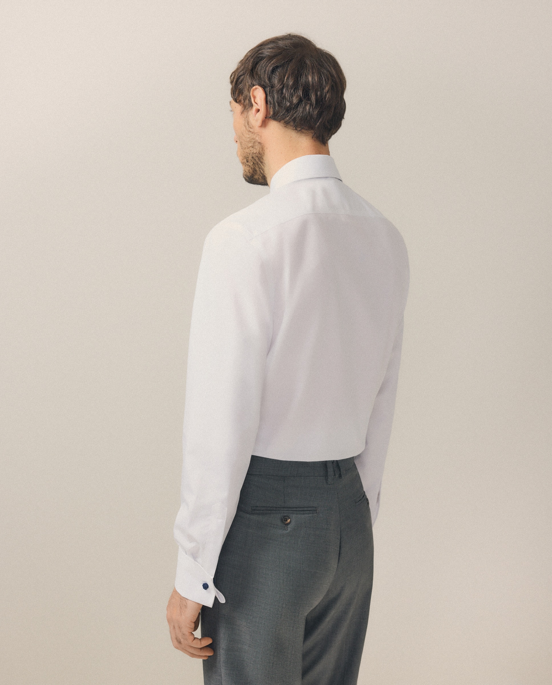 Camisa Clássica de Manga Comprida Non Iron Branco-3