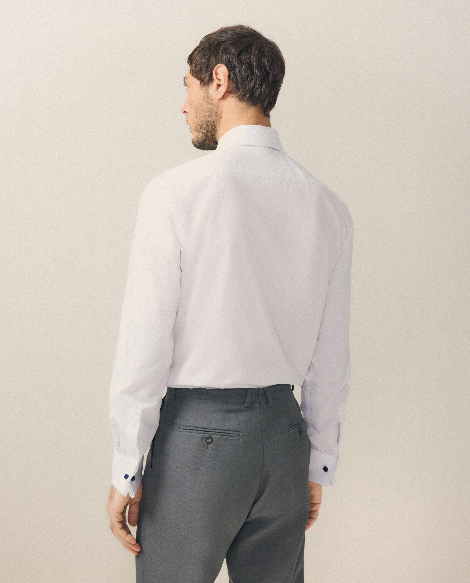 Camisa Clássica de Manga Comprida Non Iron Branco-3
