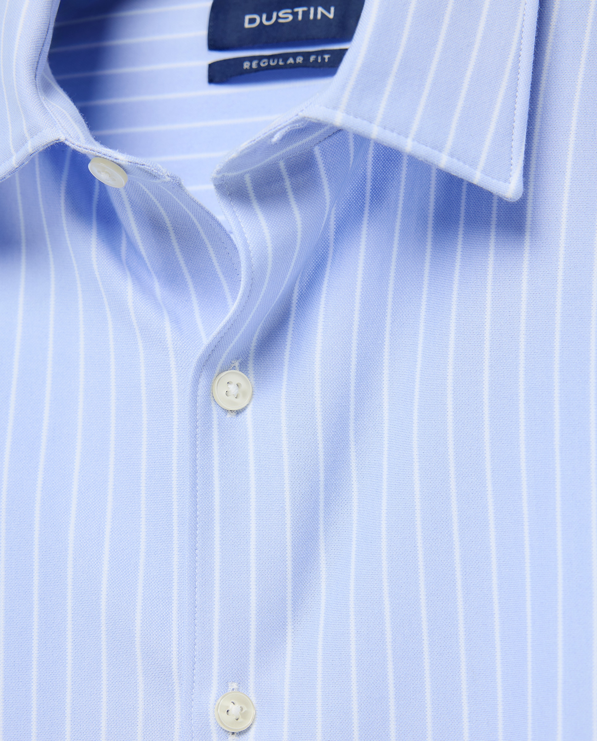 Camisa Clássica Regular Fit de Malha às Riscas com Manga Comprida Azul-5