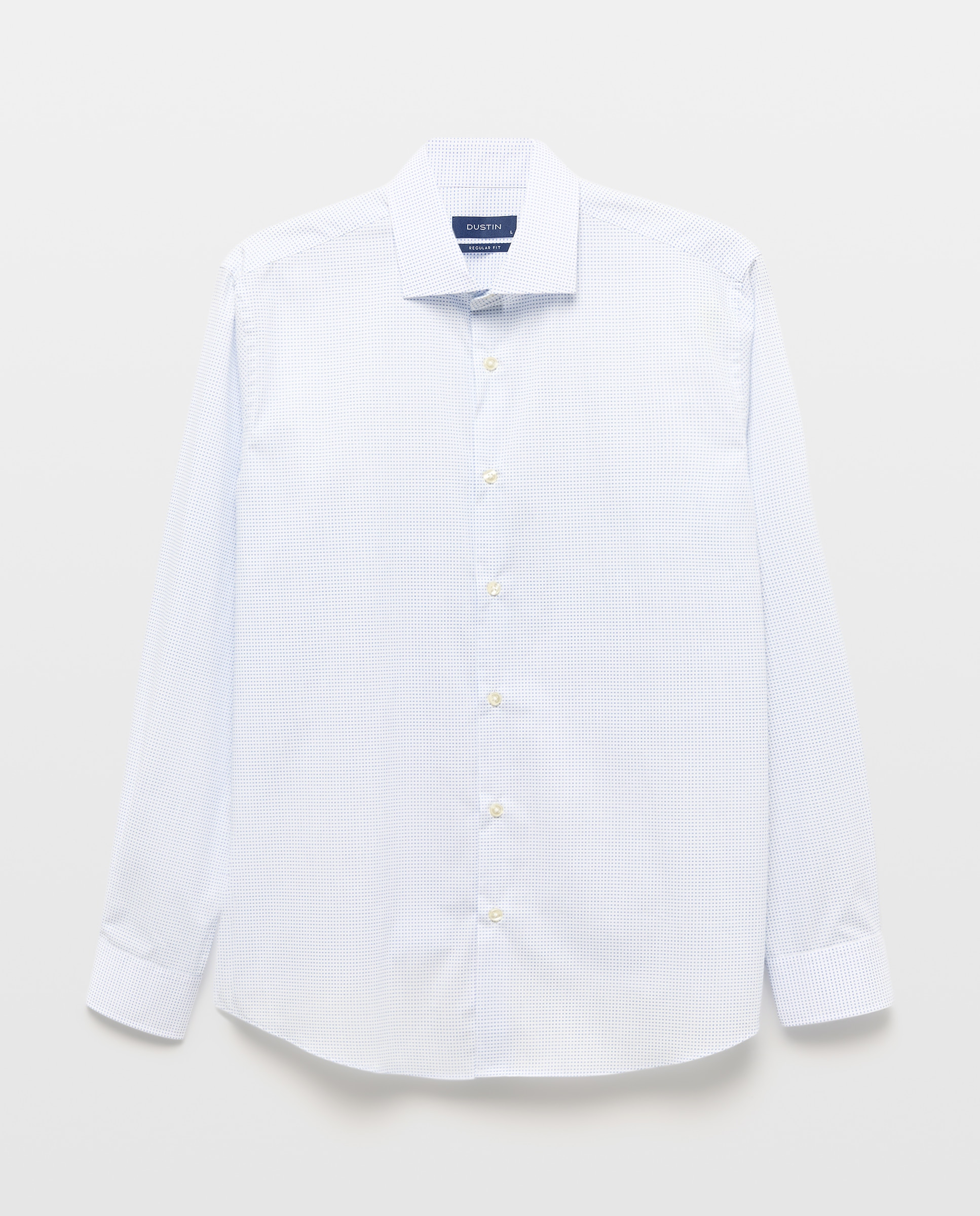 Camisa Clássica de Manga Comprida Estampada com Fundo Claro Regular Fit Branco-4