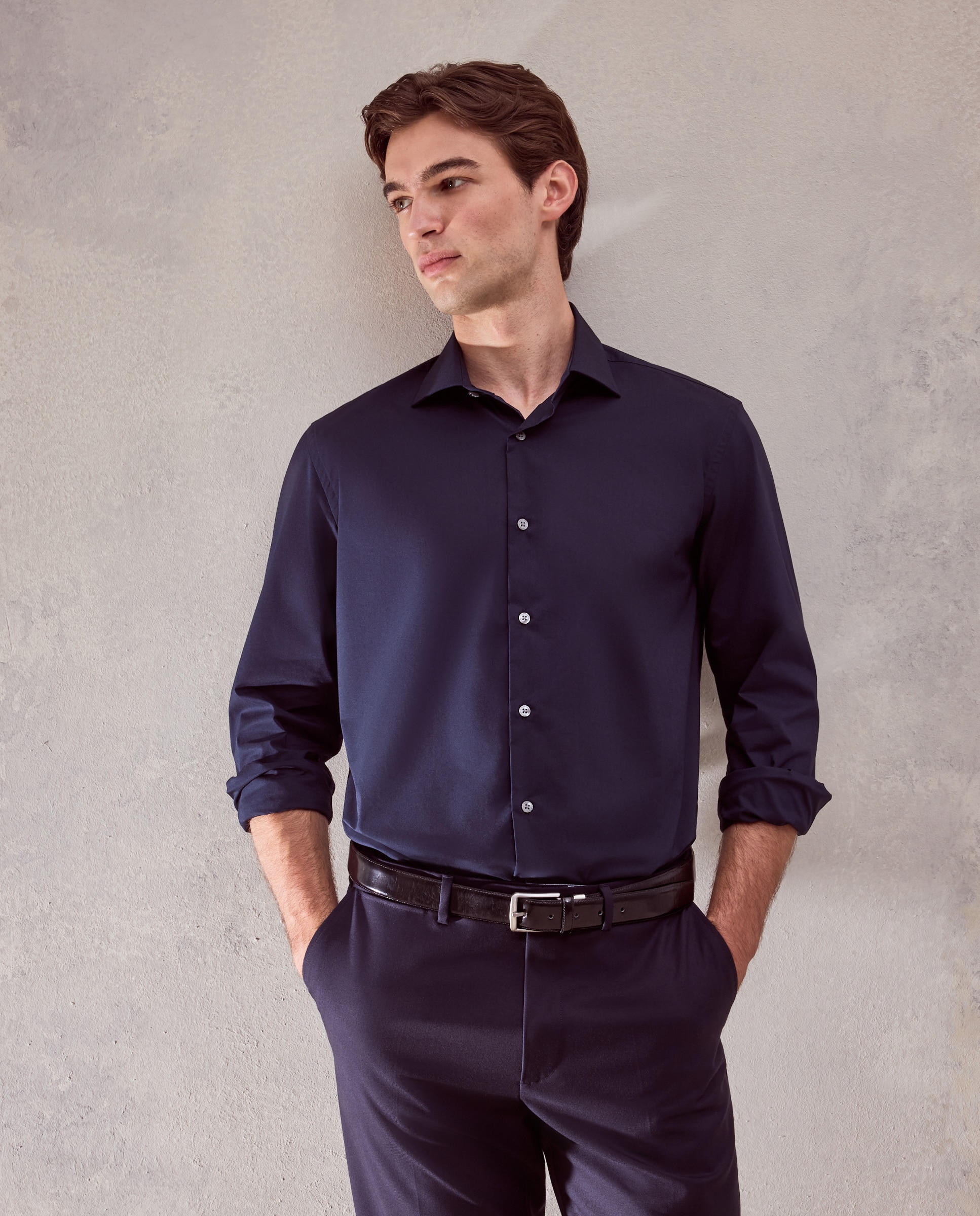 Camisa de vestir con stretch fit regular. - Dustin - Azul marino Azul marino-1