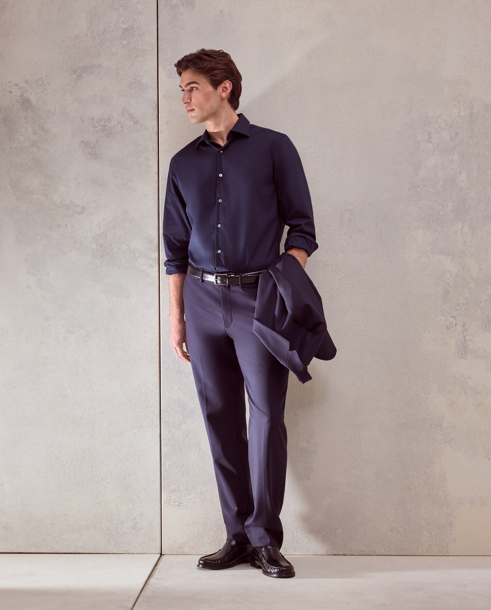 Camisa de vestir con stretch fit regular. - Dustin - Azul marino Azul marino-2