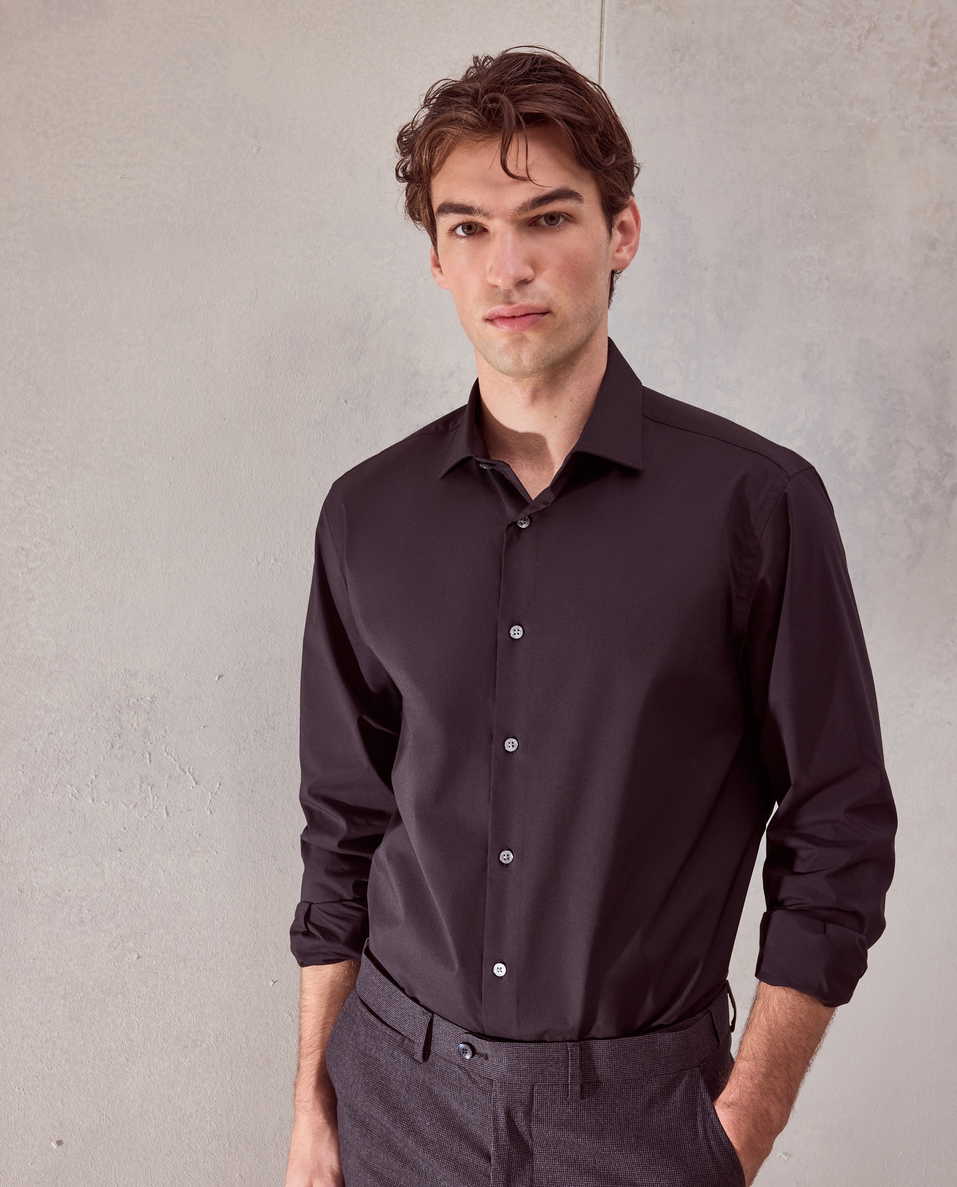 Camisa de vestir con stretch fit regular. - Dustin - Negro Negro-1