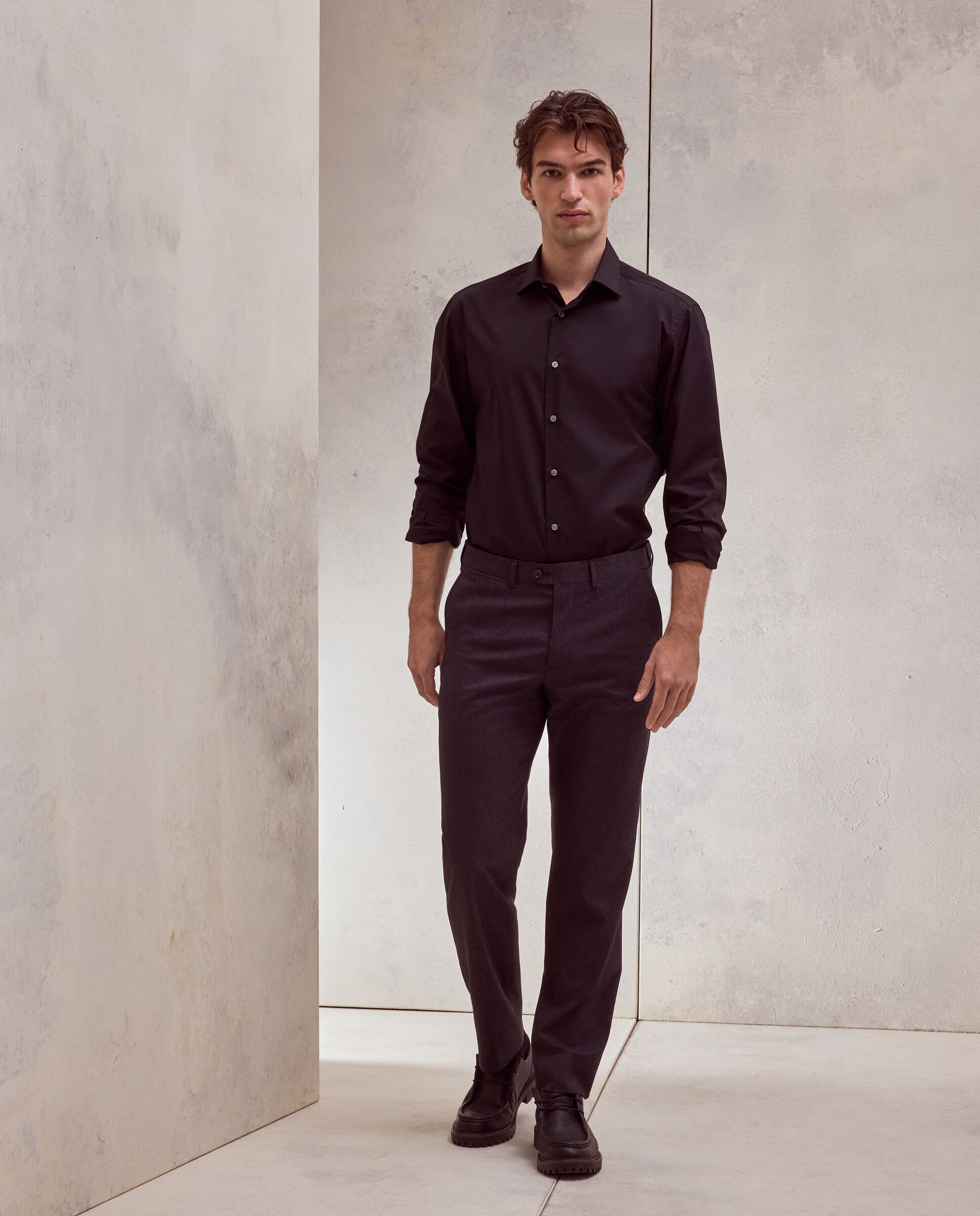 Camisa de vestir con stretch fit regular. - Dustin - Negro Negro-2