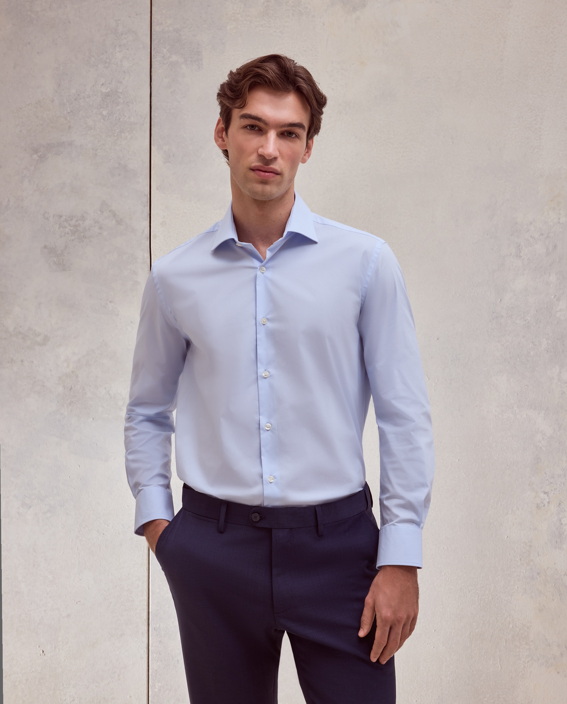 Camisa de vestir con stretch fit regular. - Dustin - Azul claro Azul claro-1