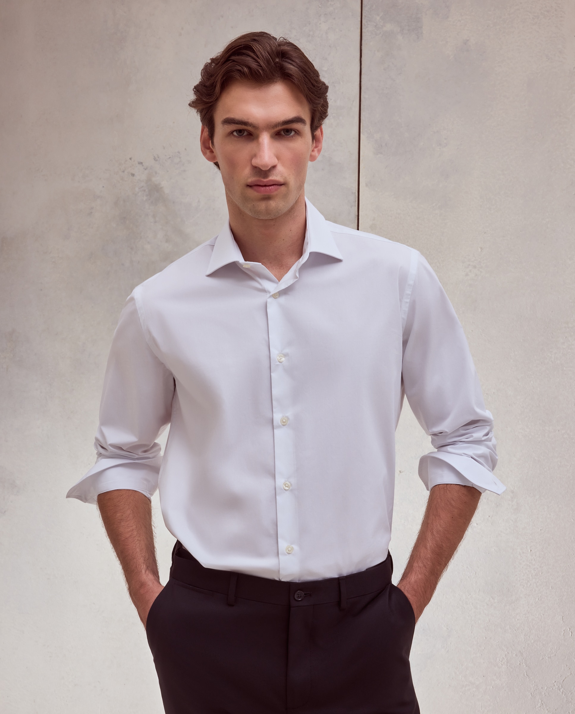 Camisa de vestir con stretch fit regular. - Dustin - Blanco Blanco-1