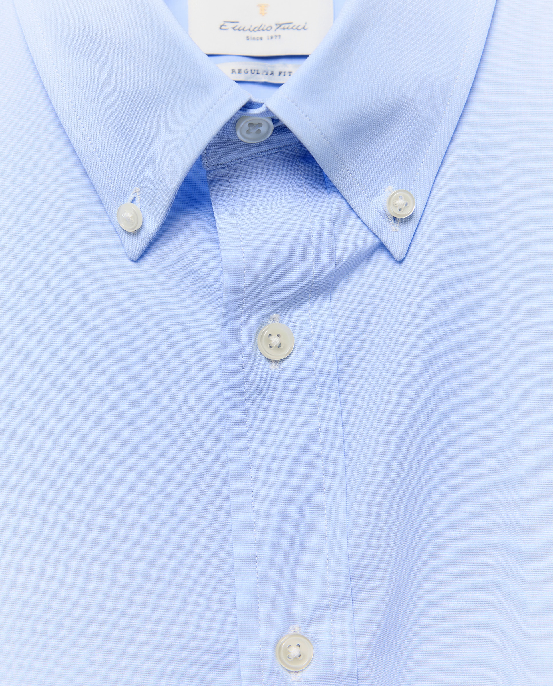 Camisa Casual de Manga Comprida Azul-5
