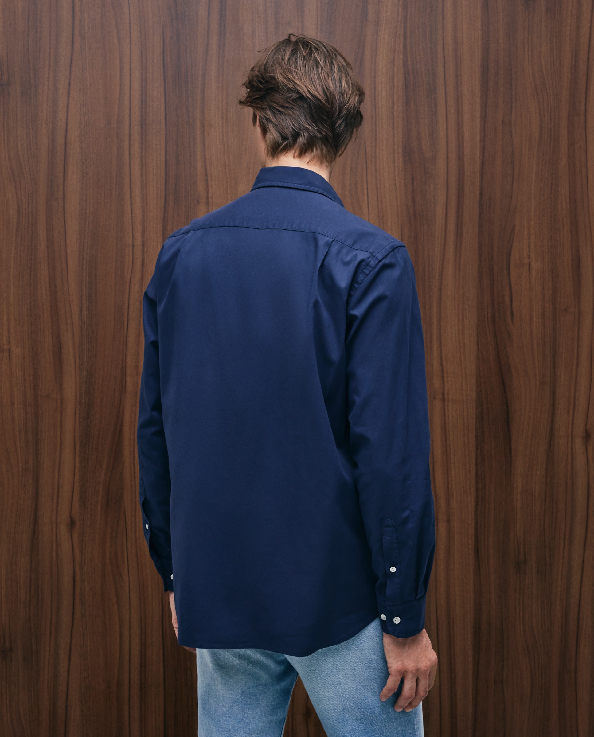 Camisa sport regular fit hombre twill garment dye 100% algodón - Emidio Tucci - Azul marino Azul marino-3