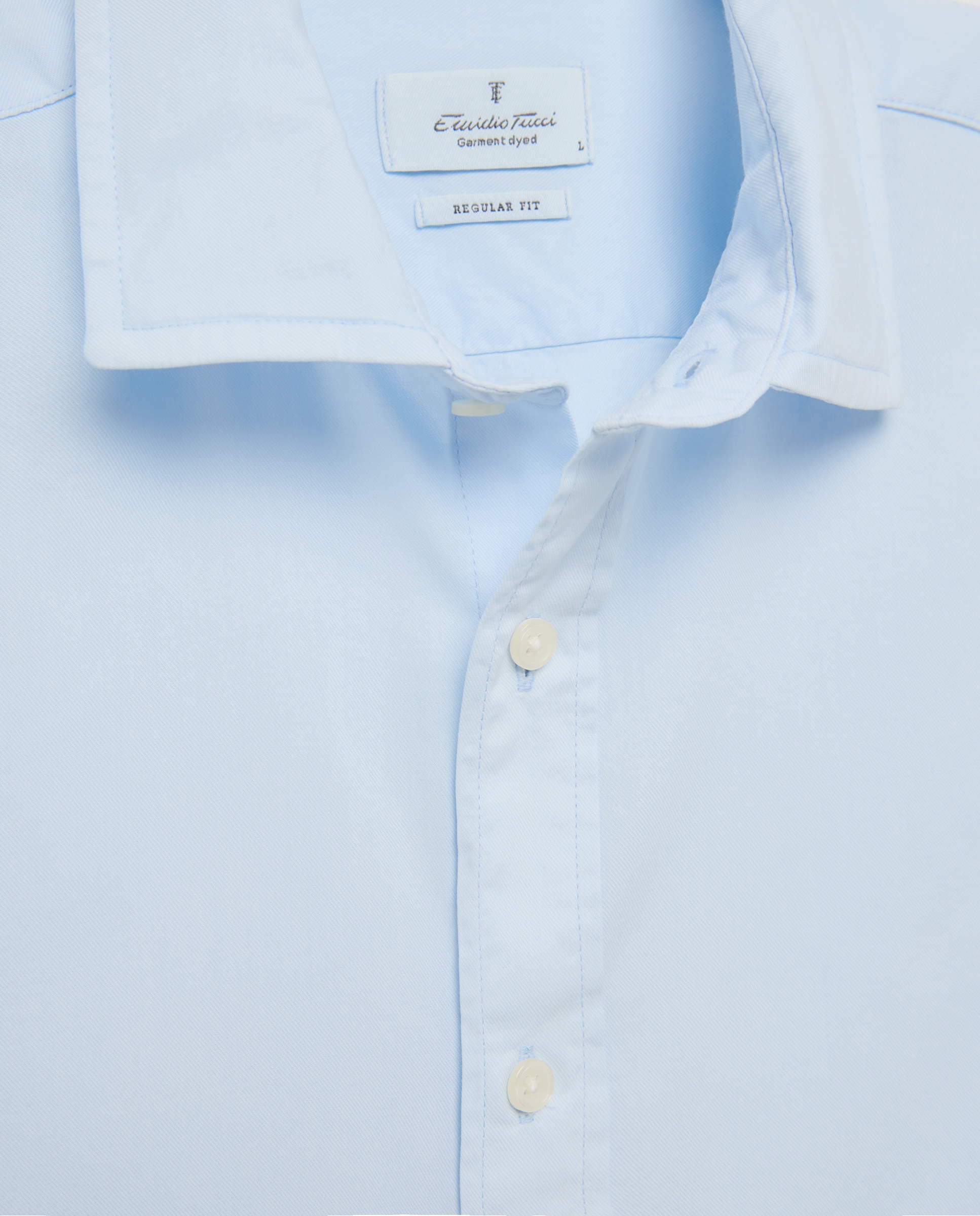 Camisa Casual de Manga Comprida Azul-claro-5