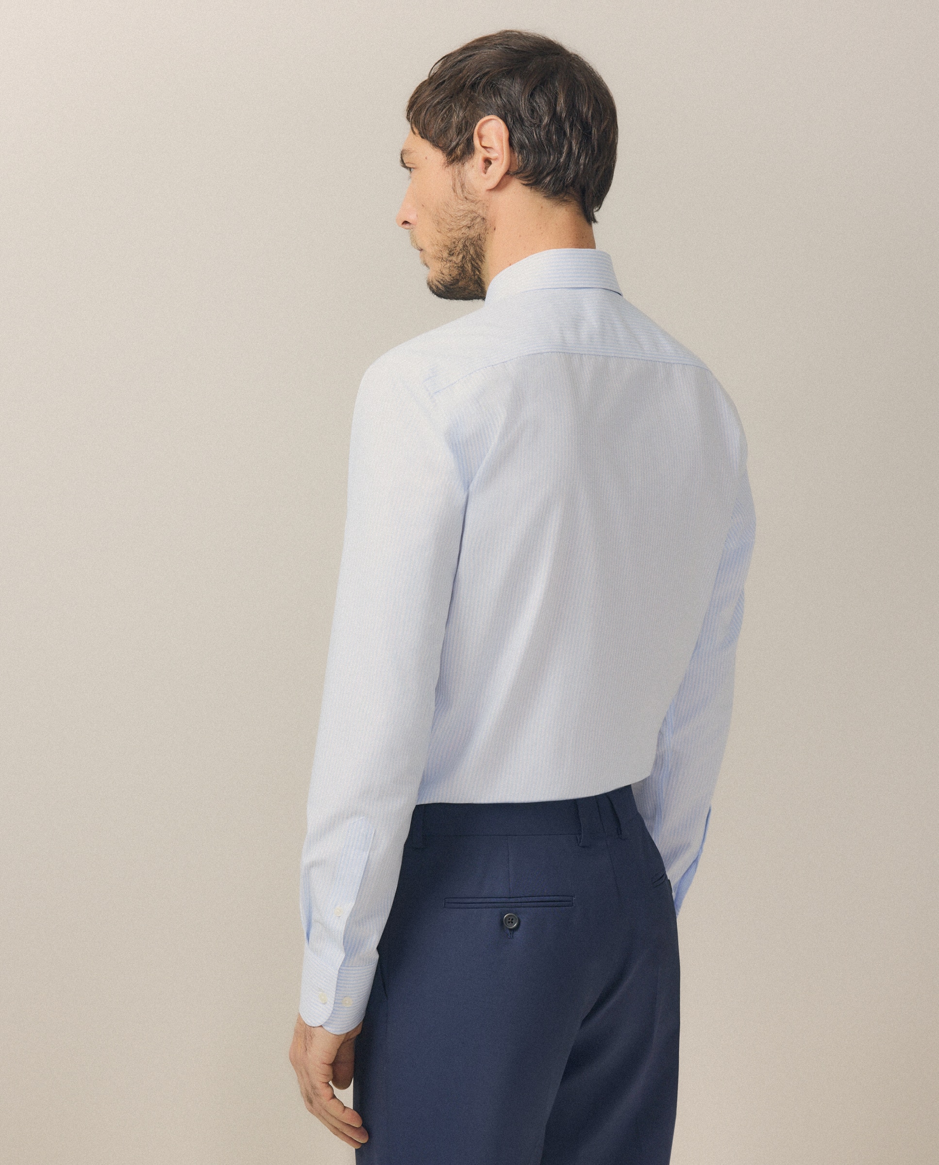Camisa Clássica Non Iron Regular Fit com Manga Comprida Azul-3