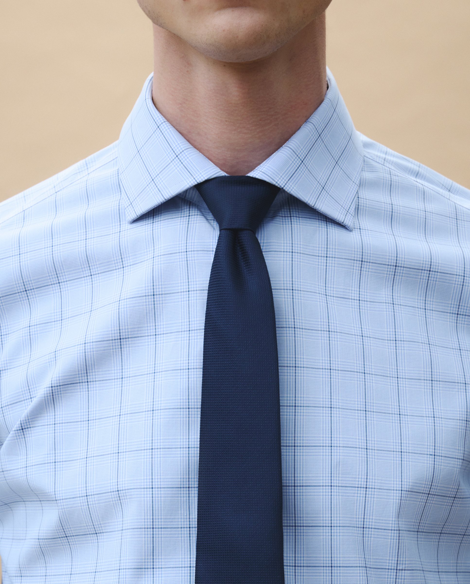 Camisa Clássica com Manga Comprida Azul-4