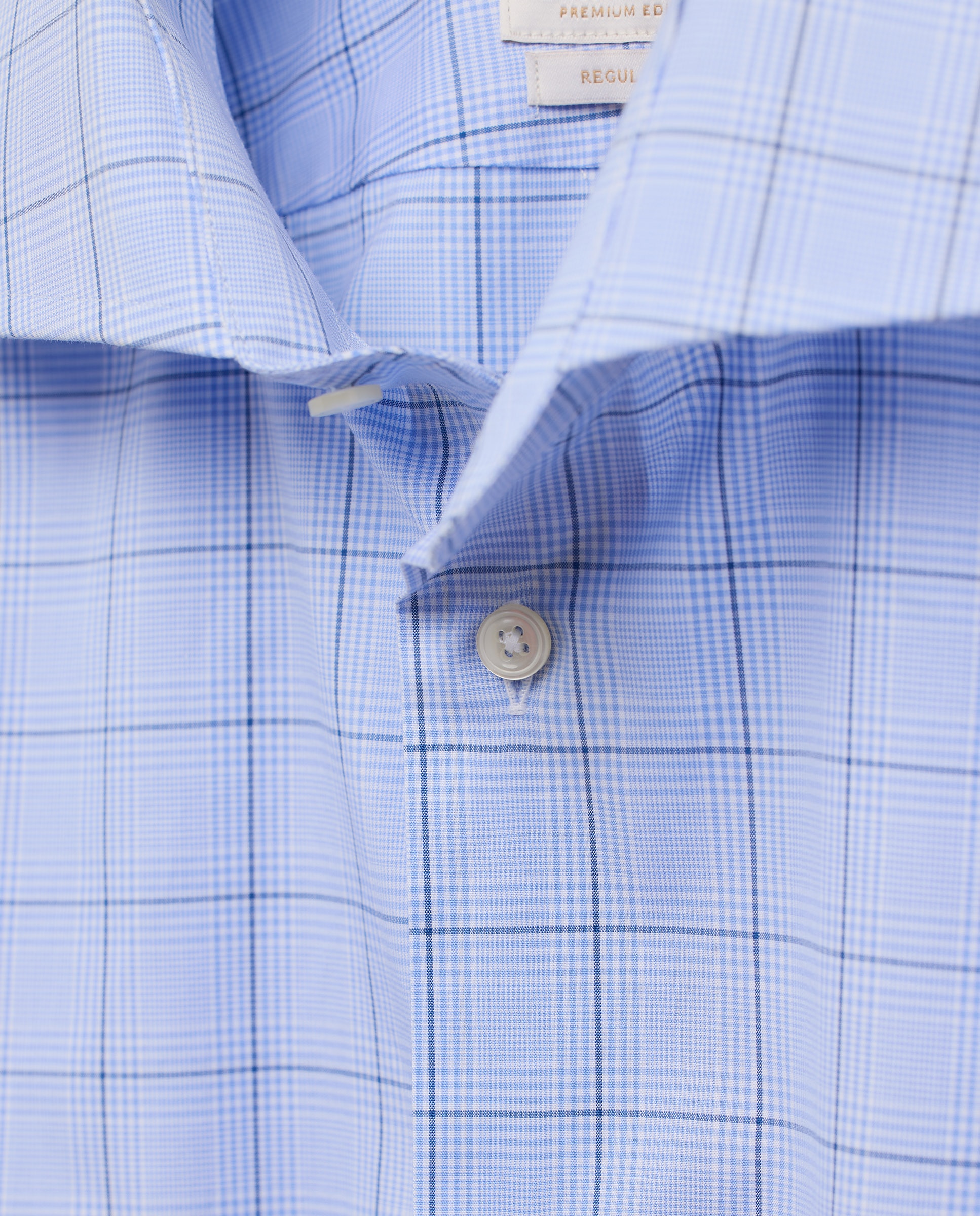 Camisa Clássica com Manga Comprida Azul-7