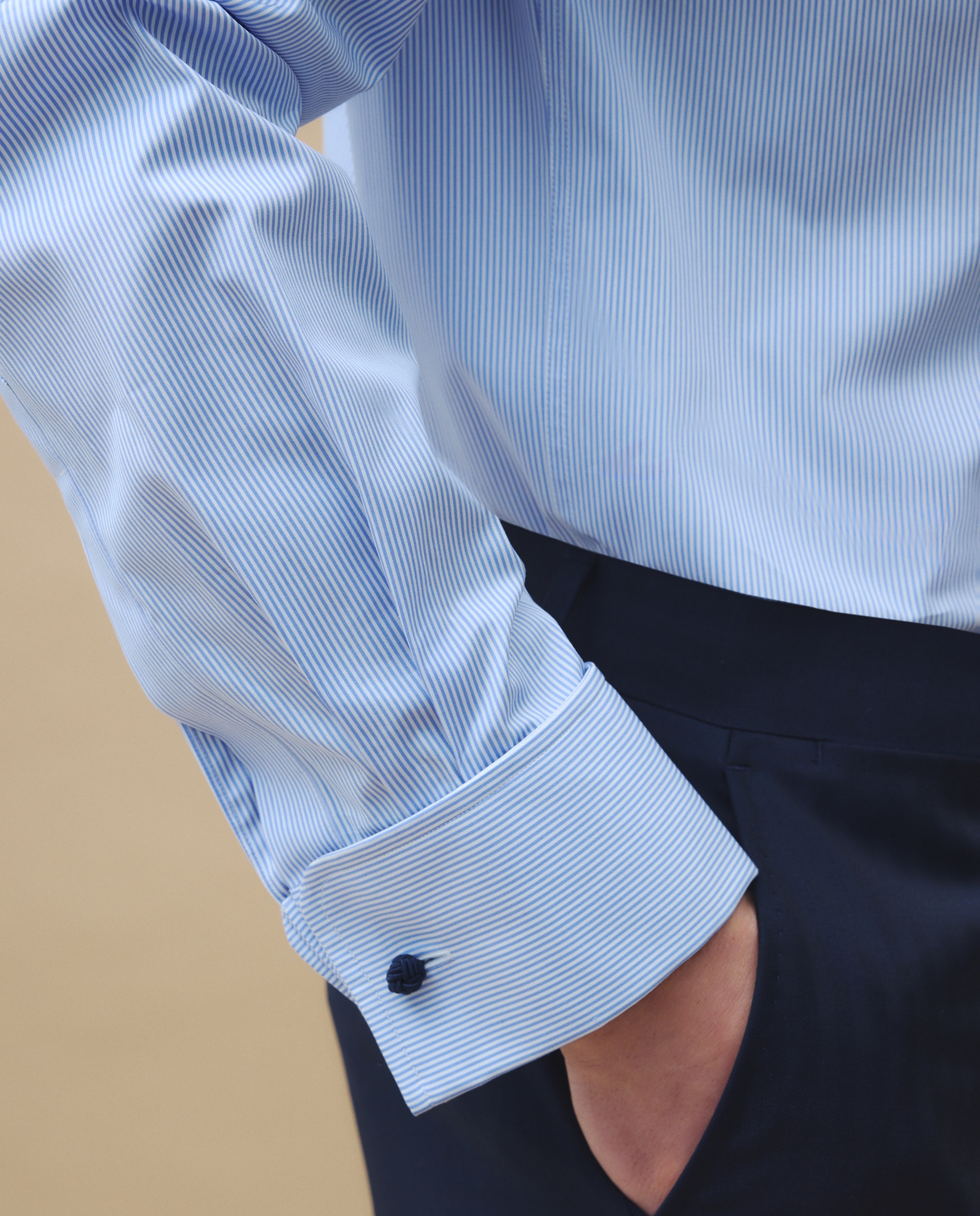 Camisa vestir manga larga de hombre - Emidio Tucci - Azul Azul-3