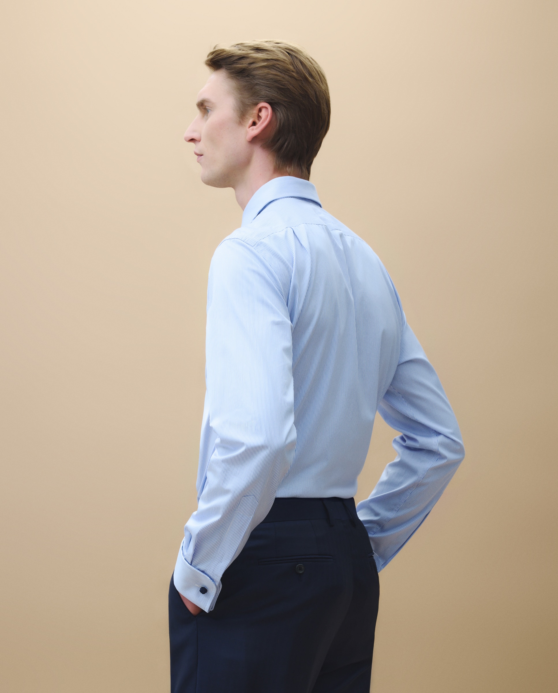 Camisa vestir manga larga de hombre - Emidio Tucci - Azul Azul-5