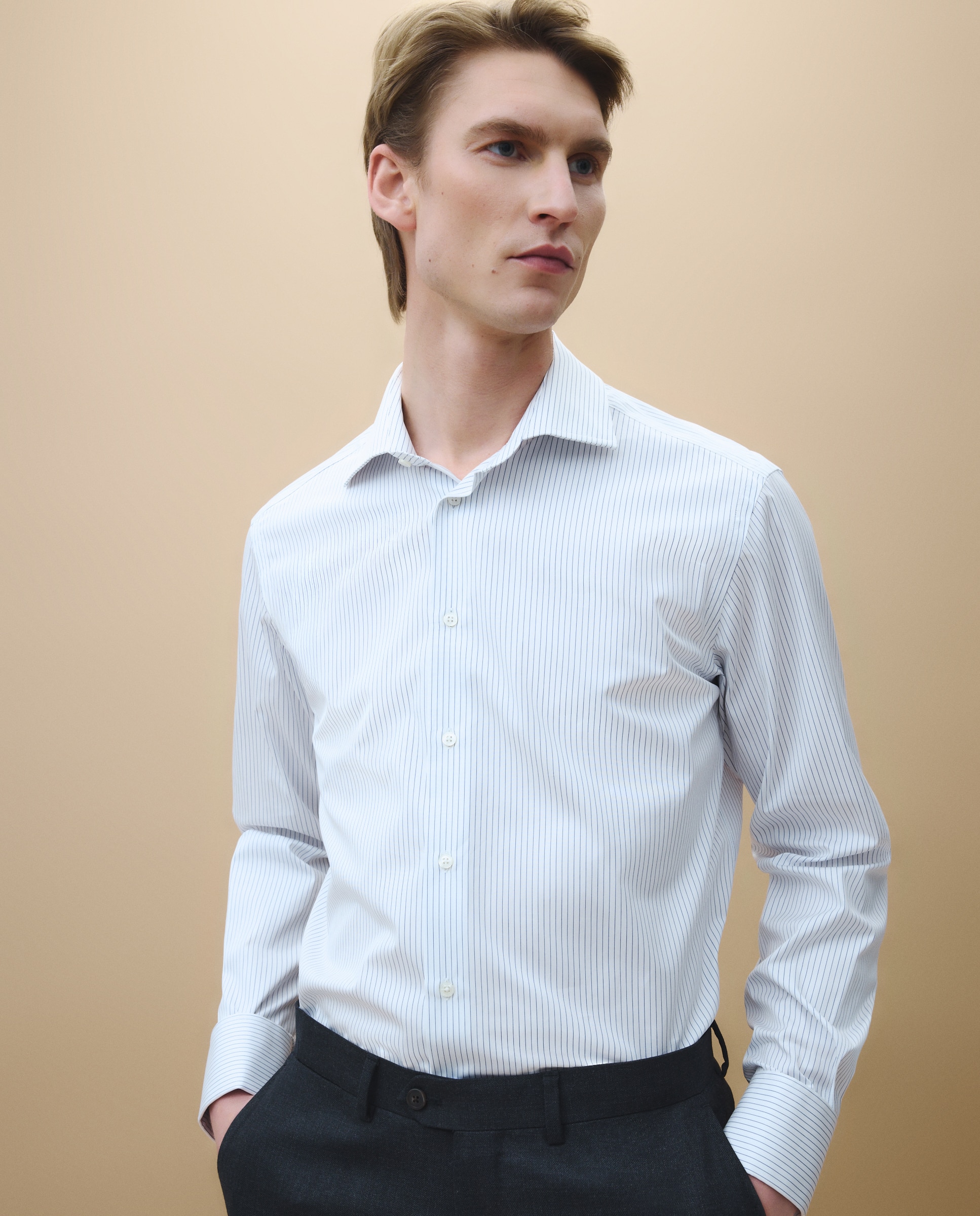 Imagen 0 de Camisa vestir manga larga de hombre Azul