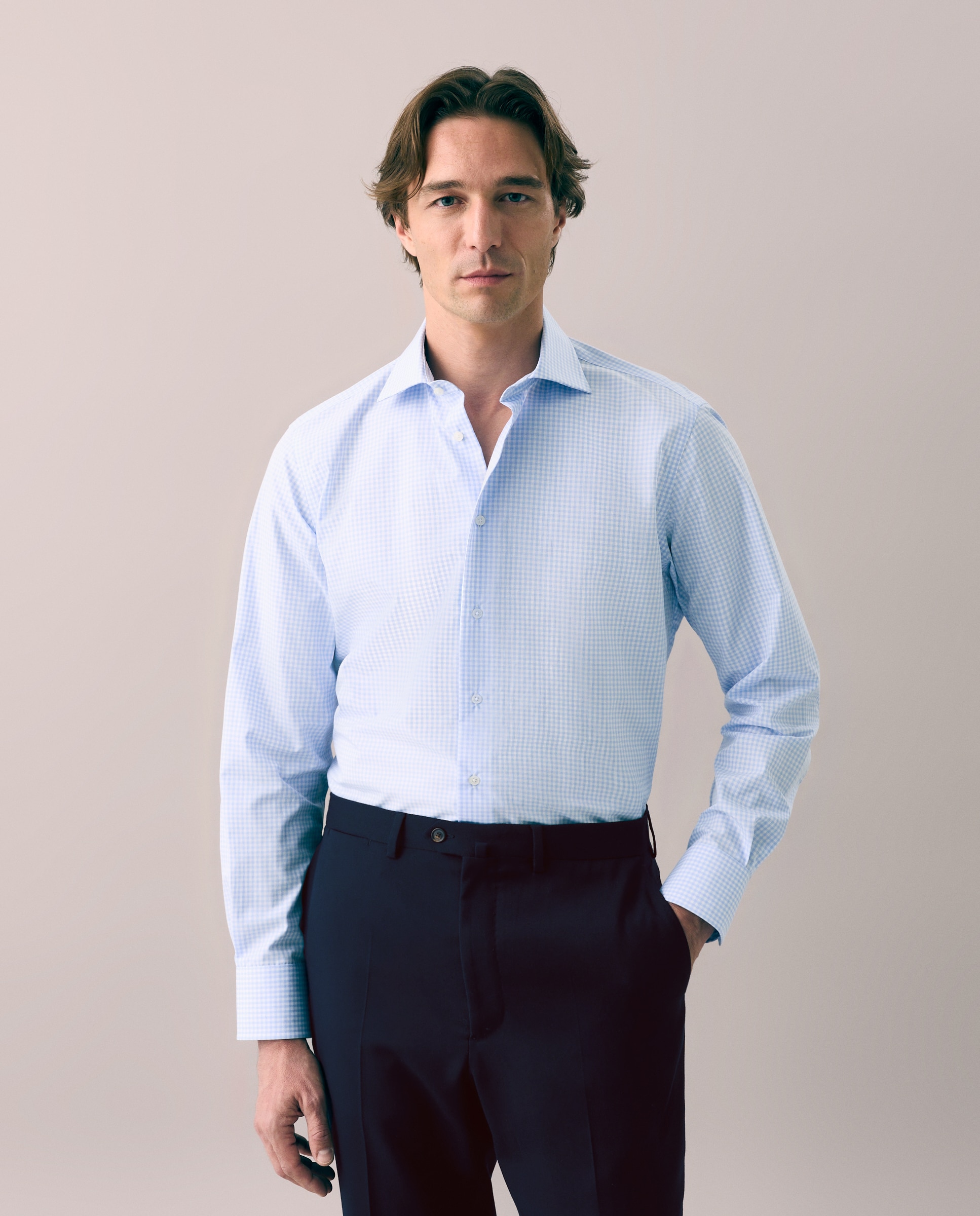 Imagen 0 de Camisa vestir non iron hombre manga larga Azul claro