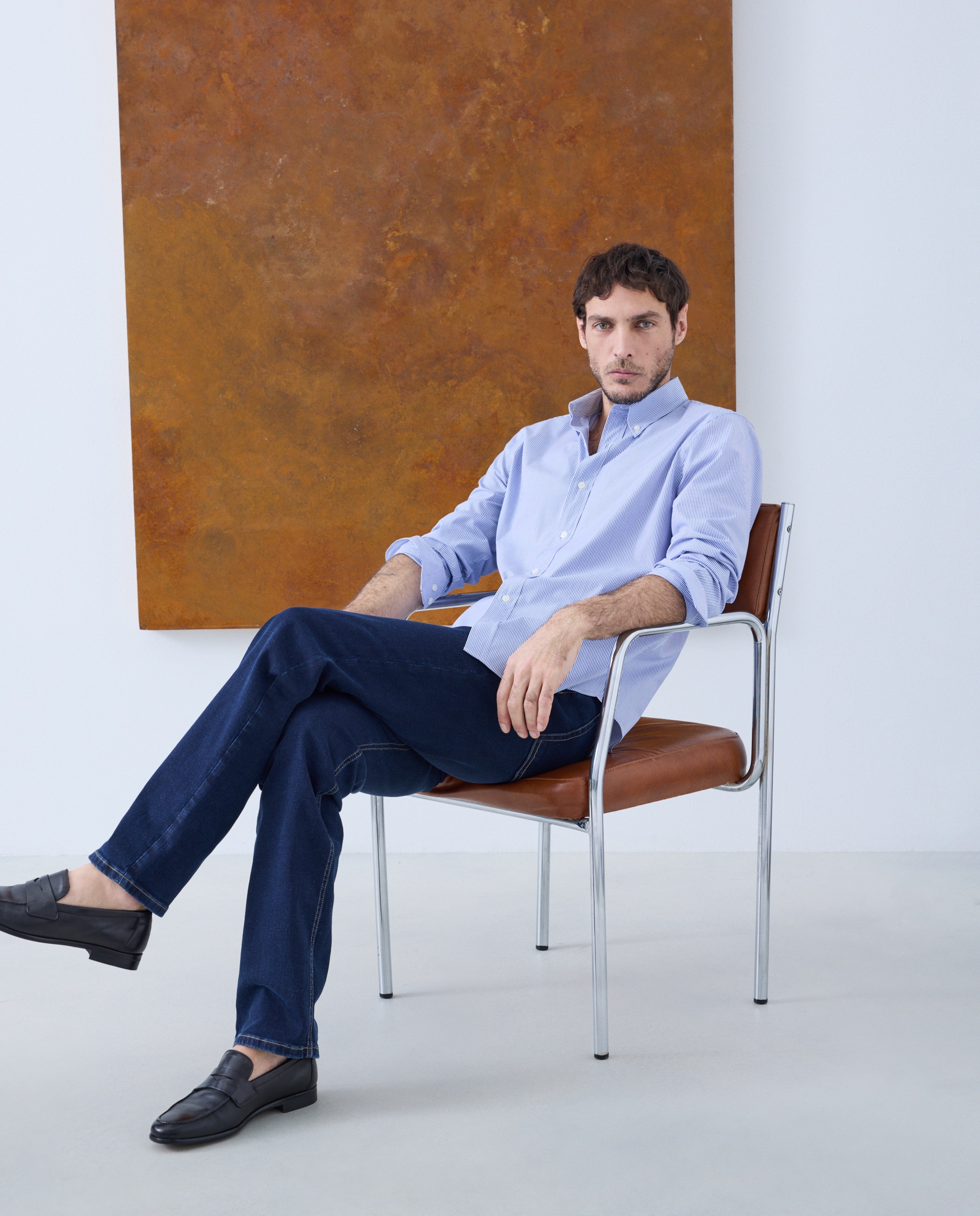 Camisa sport hombre manga larga - Emidio Tucci - Azul Azul-1