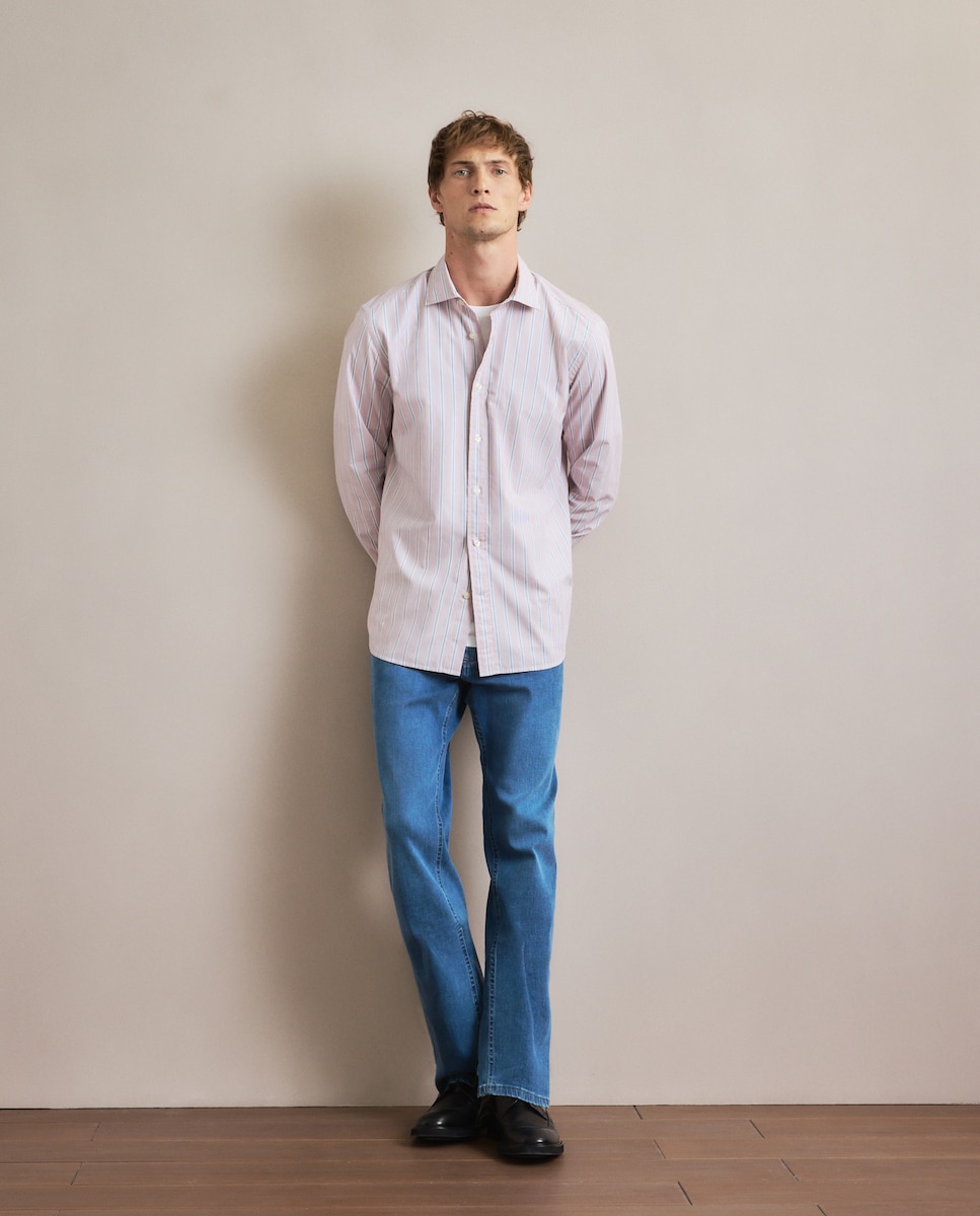 Camisa Casual de Manga Comprida Vermelho/Grená-2