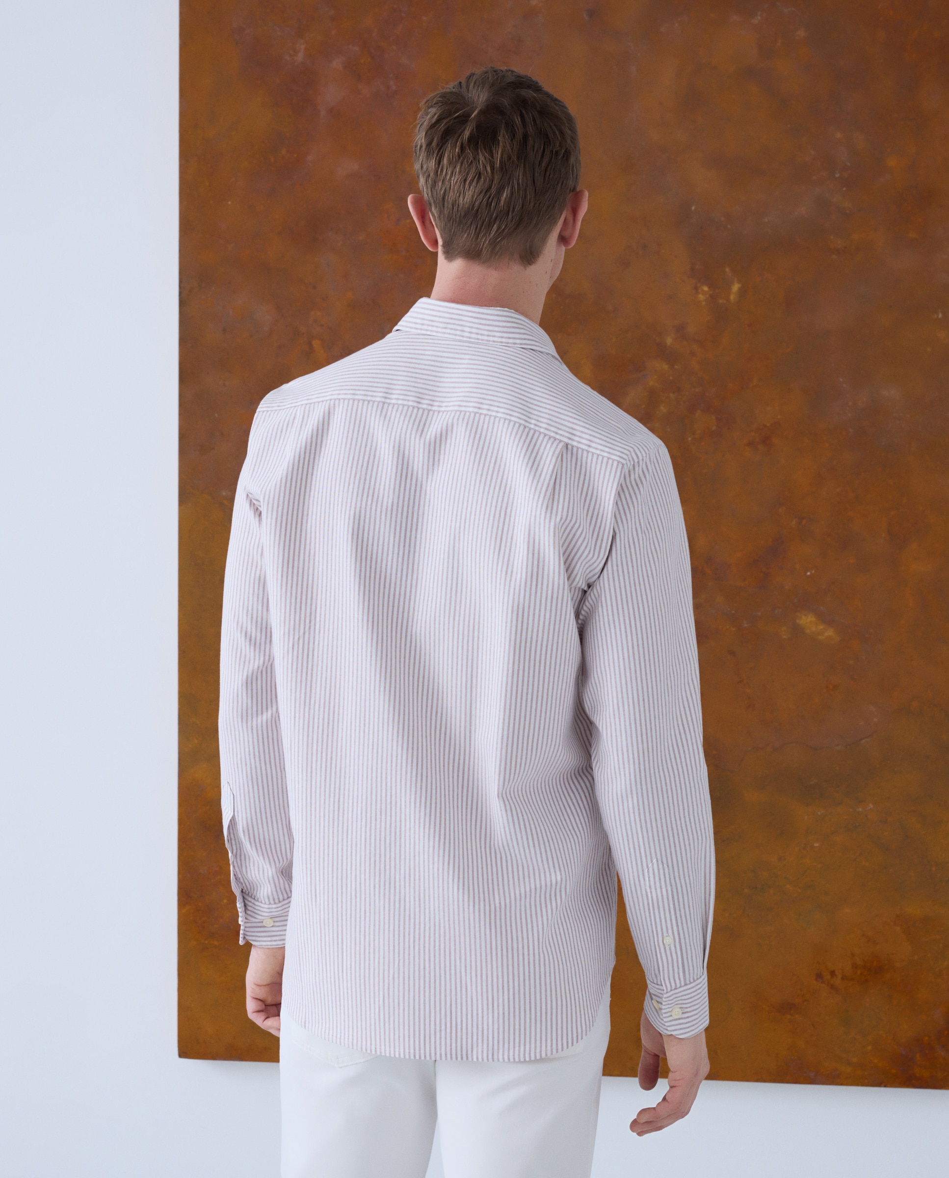 Camisa Casual com Manga Comprida Grená-3