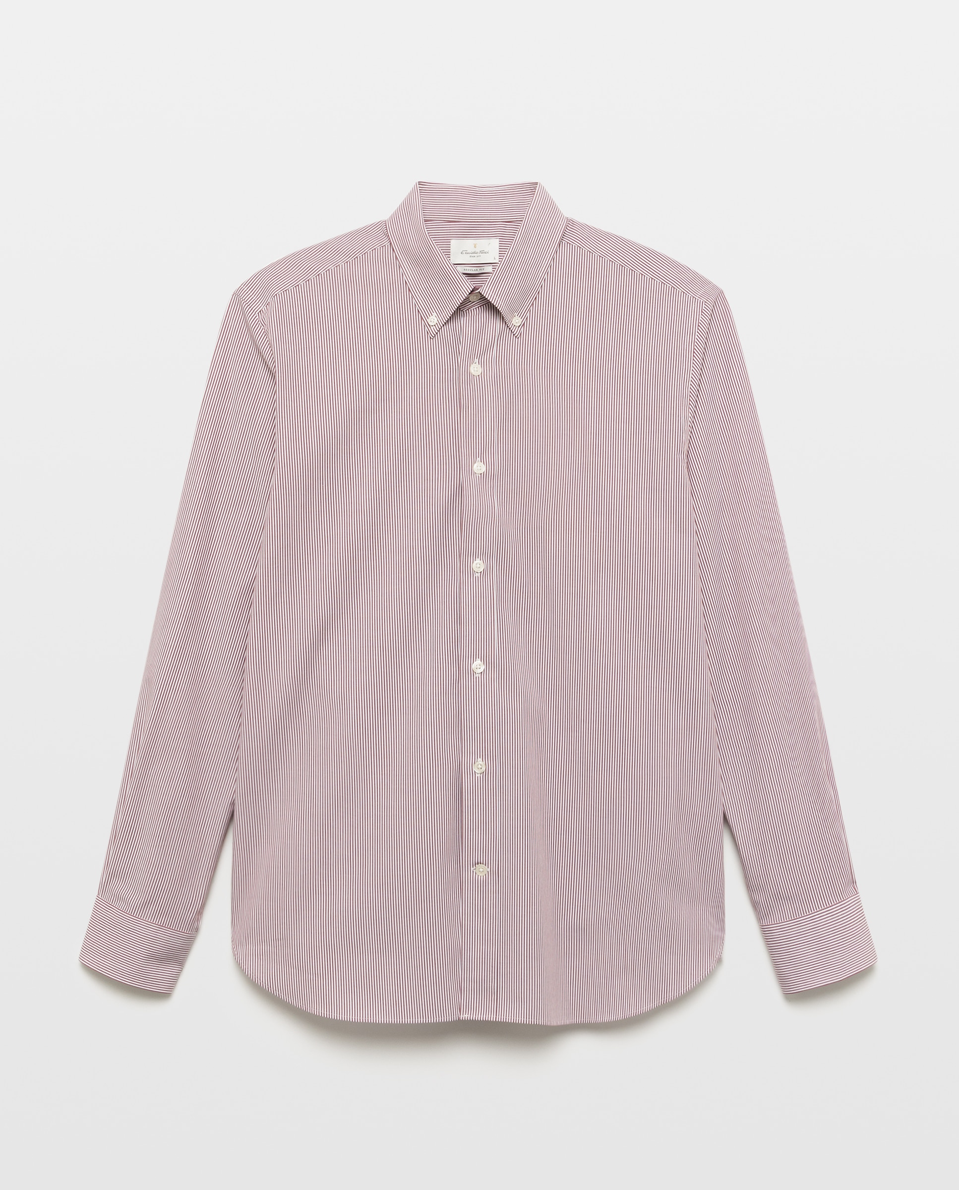 Camisa Casual de Manga Comprida Grená-4