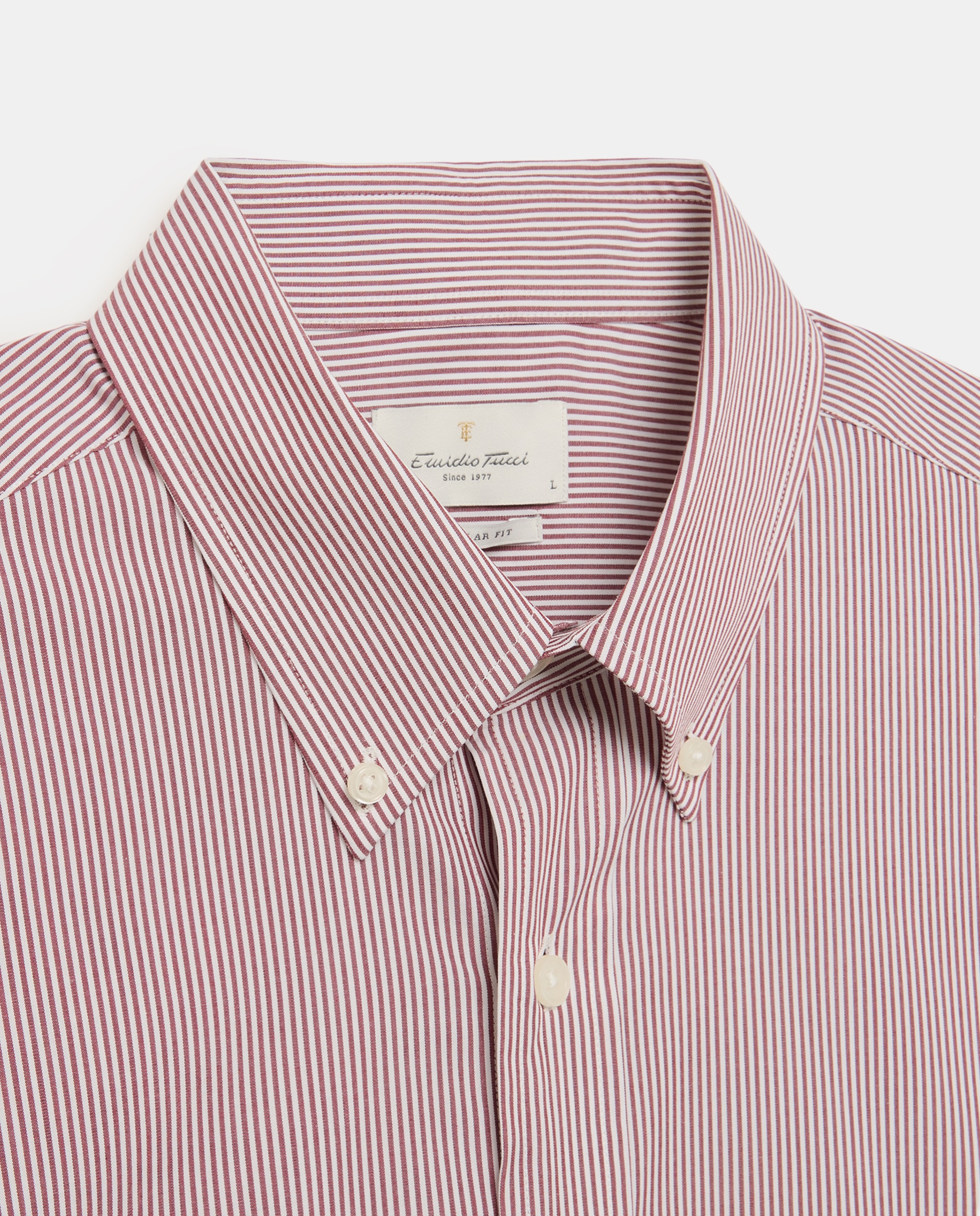 Camisa Casual de Manga Comprida Grená-5
