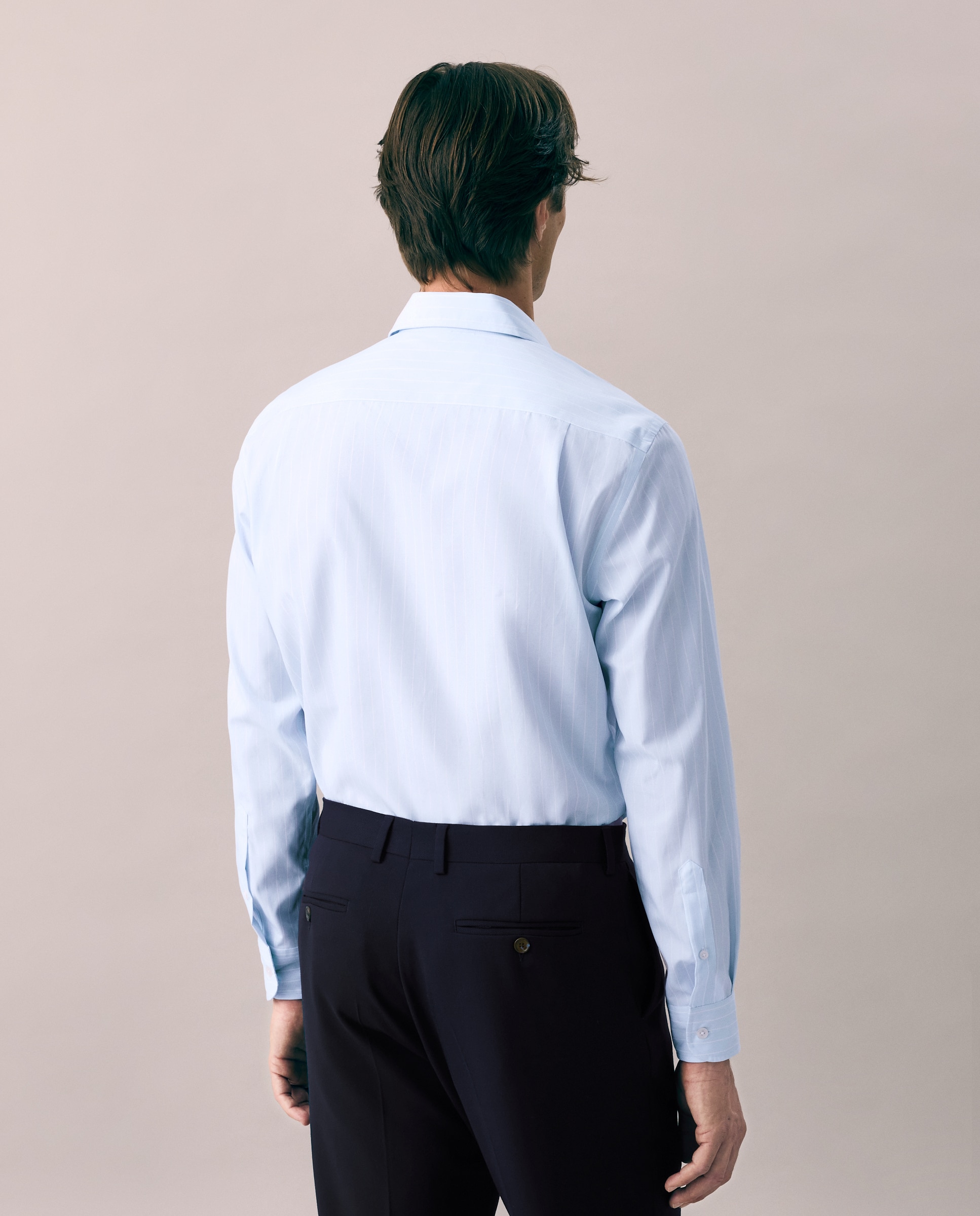 Camisa Casual de Manga Comprida Azul-claro-3