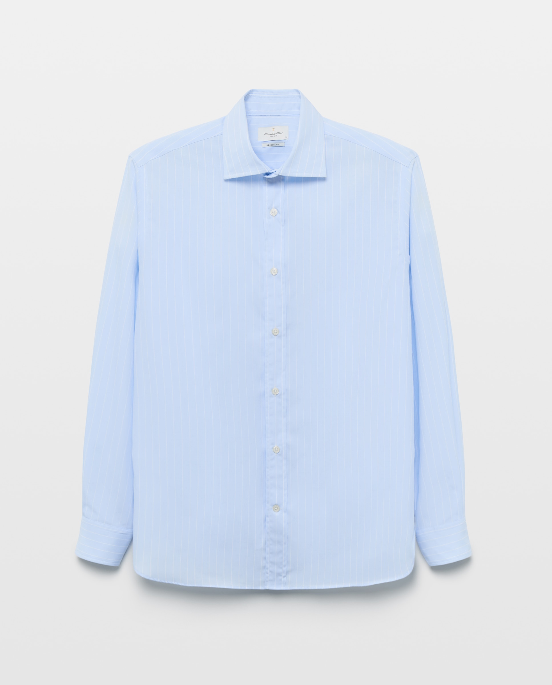 Camisa Casual de Manga Comprida Azul-claro-5